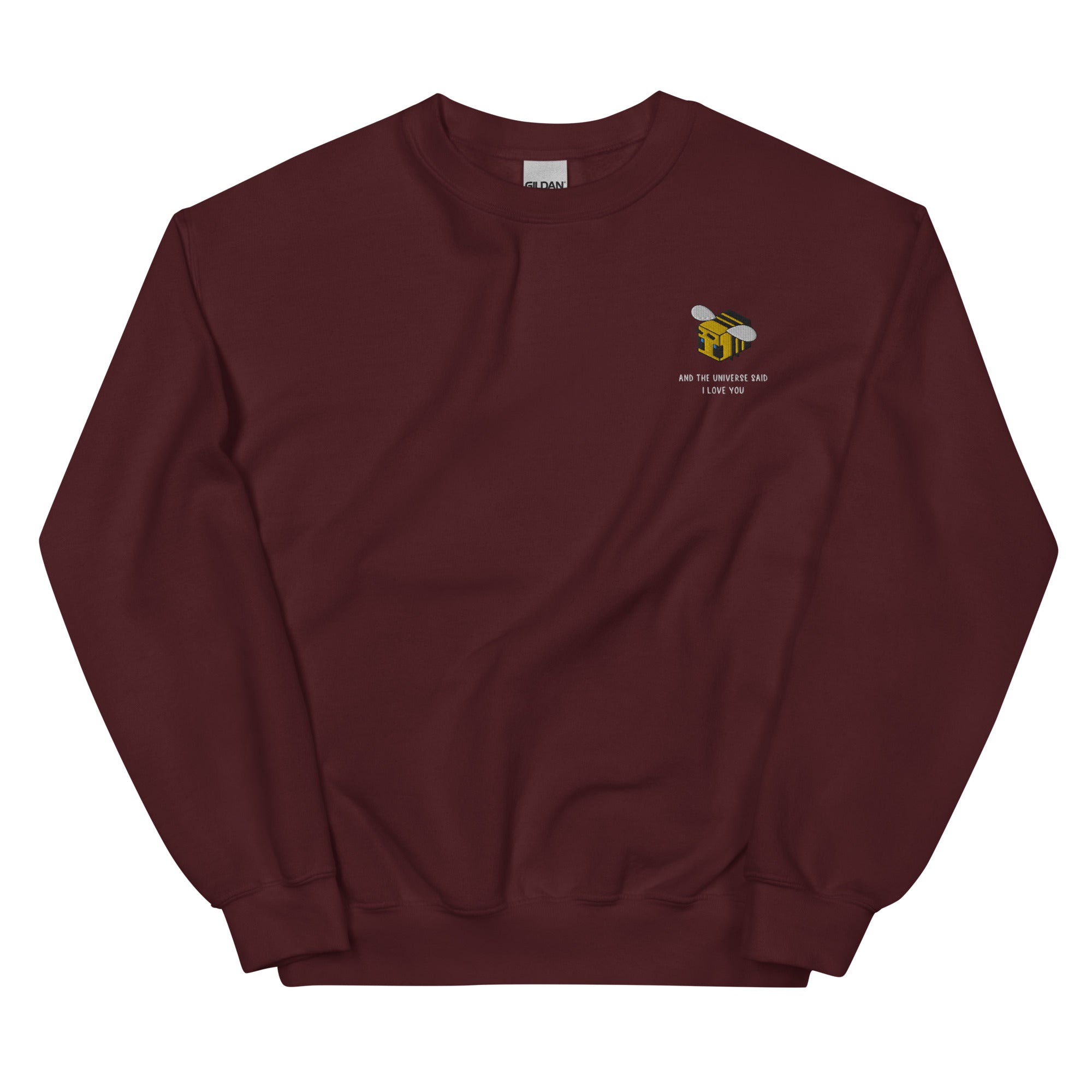 The Universe Said I Love You | Unisex Sweatshirt | Minecraft Threads and Thistles Inventory Maroon S