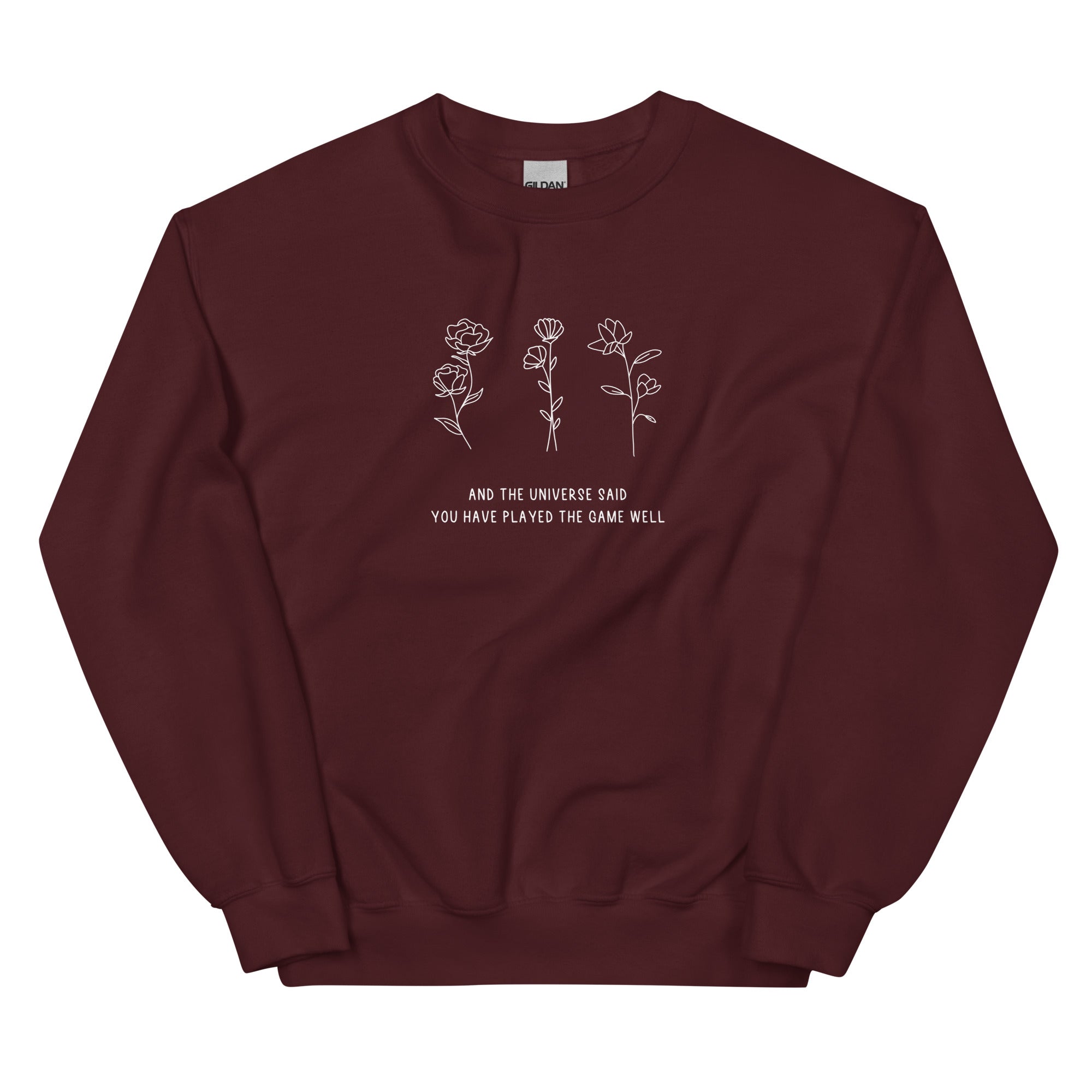 You Have Played the Game Well | Unisex Sweatshirt | Minecraft Threads and Thistles Inventory Maroon S