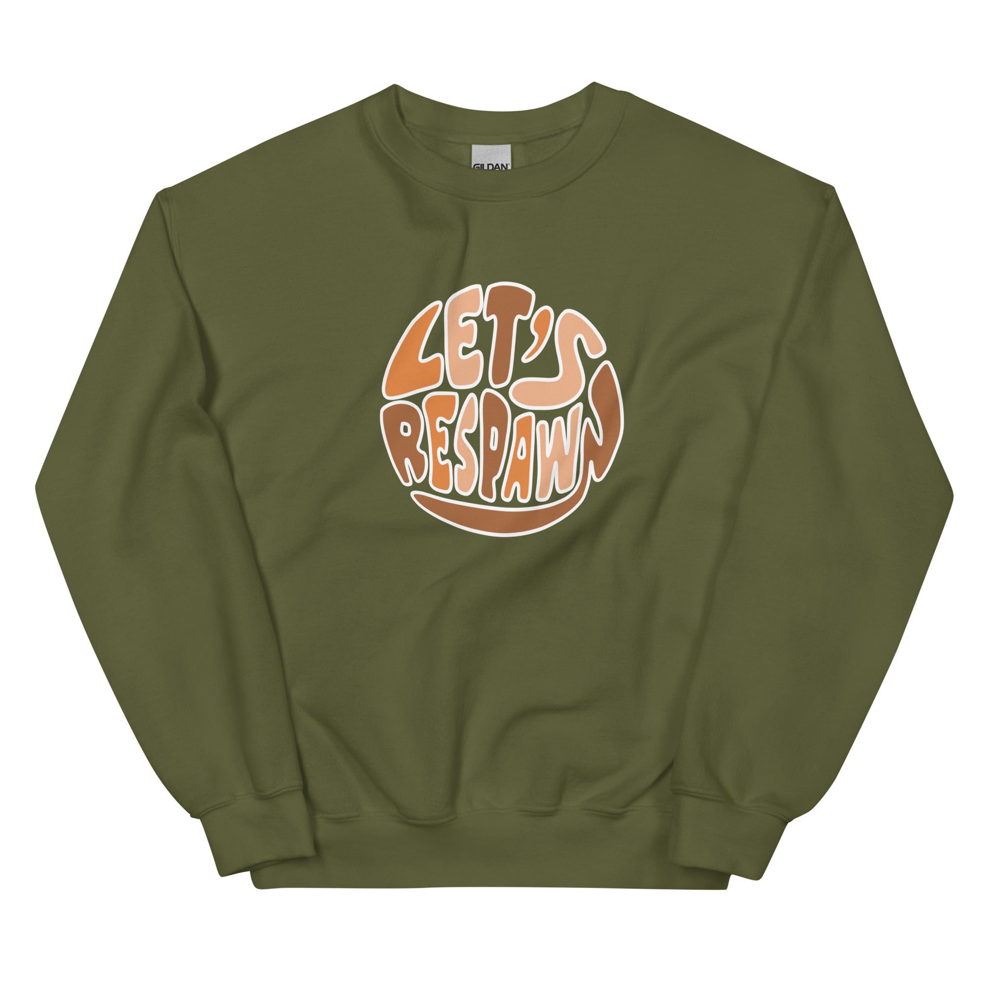 Let's Respawn | Unisex Sweatshirt Threads and Thistles Inventory Military Green S