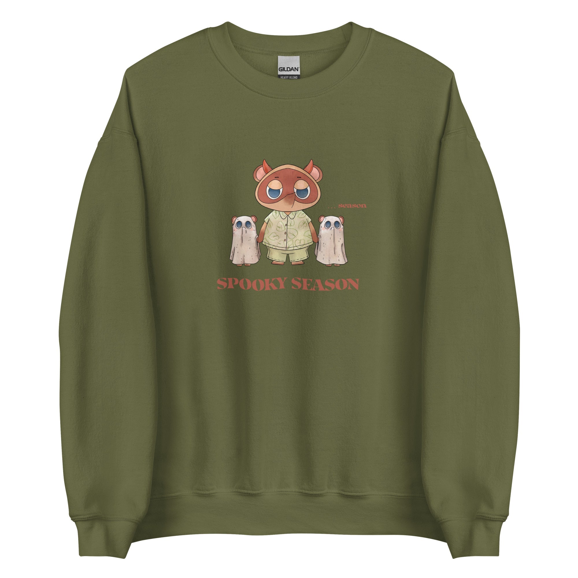 Spooky Season | Unisex Sweatshirt | Animal Crossing Fall Cozy Gamer Threads and Thistles Inventory Military Green S