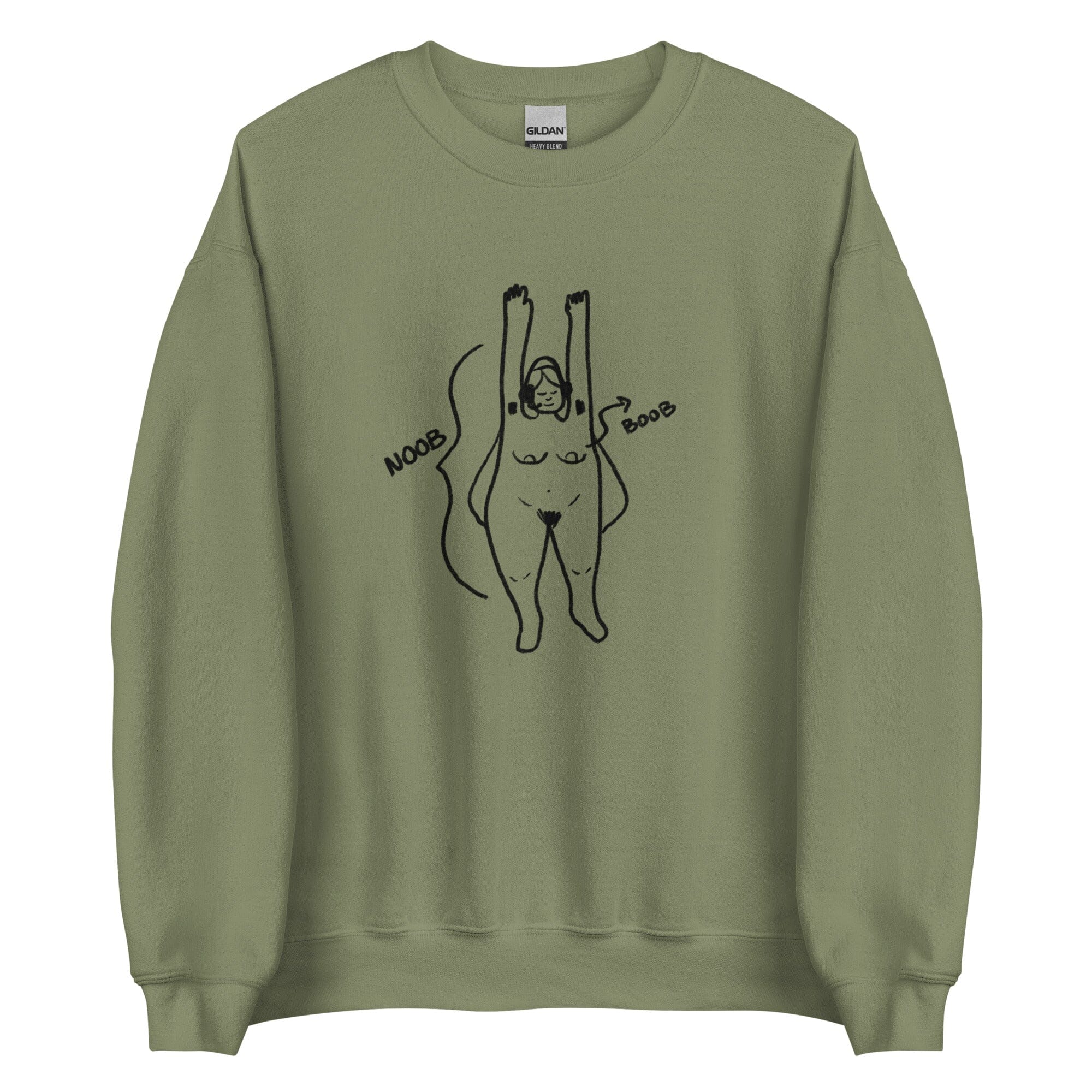 Noob Anatomy | Unisex Sweatshirt | Feminist gamer Threads & Thistles Inventory Military Green S