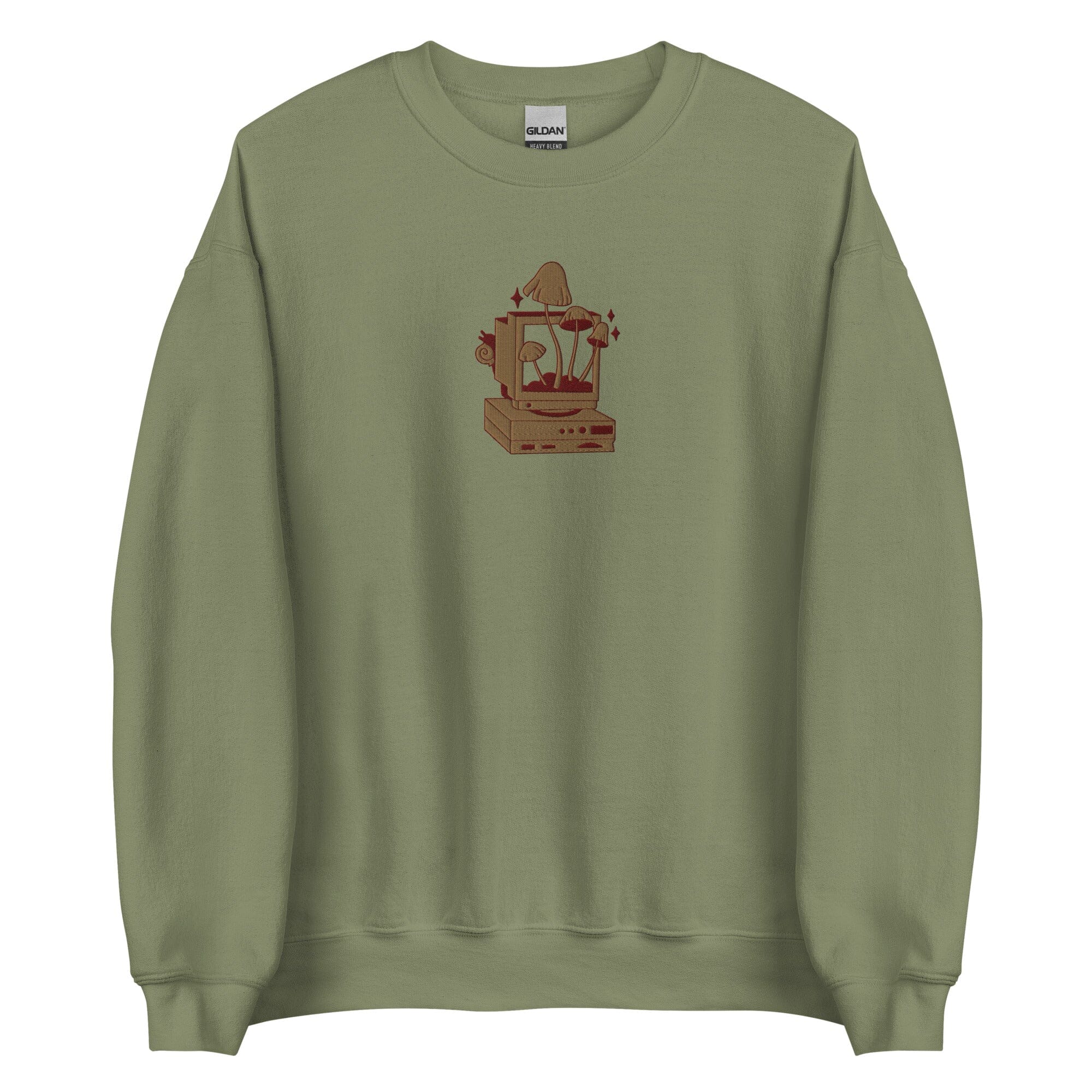 Cozy PC Gaming | Embroidered Unisex Sweatshirt | Cozy Gamer Threads & Thistles Inventory Military Green S