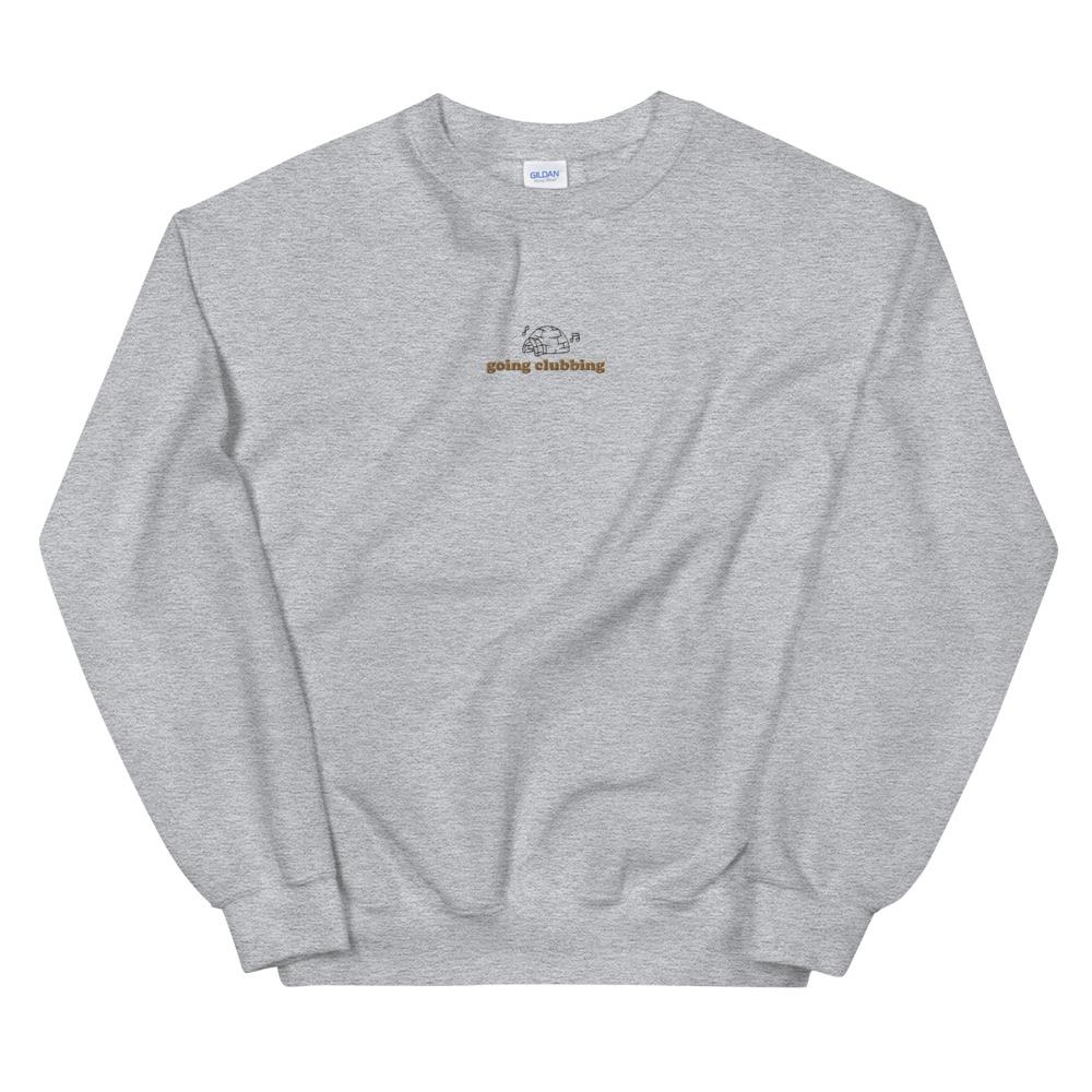 Igloo Going Clubbing | EMbroideredUnisex Sweatshirt | Club Penguin Threads and Thistles Inventory Sport Grey S 