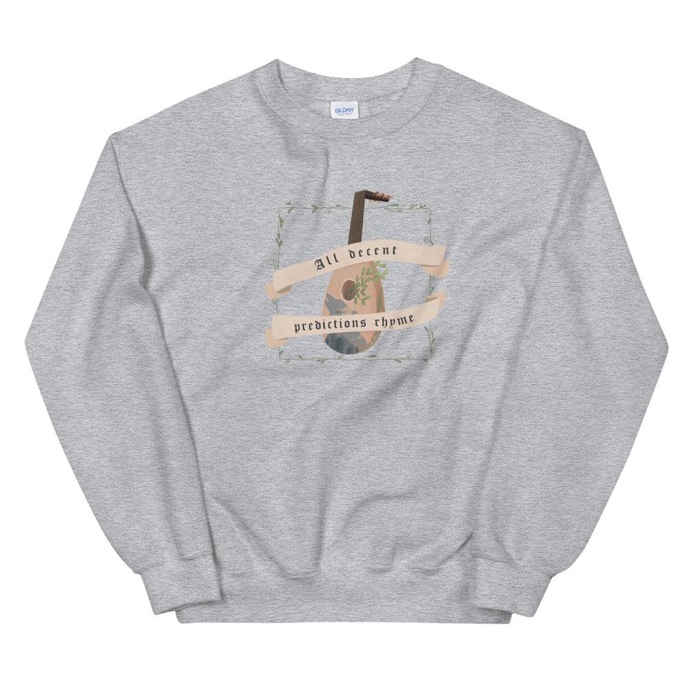 Predictions Rhyme | Unisex Sweatshirt | The Witcher Threads and Thistles Inventory Sport Grey S