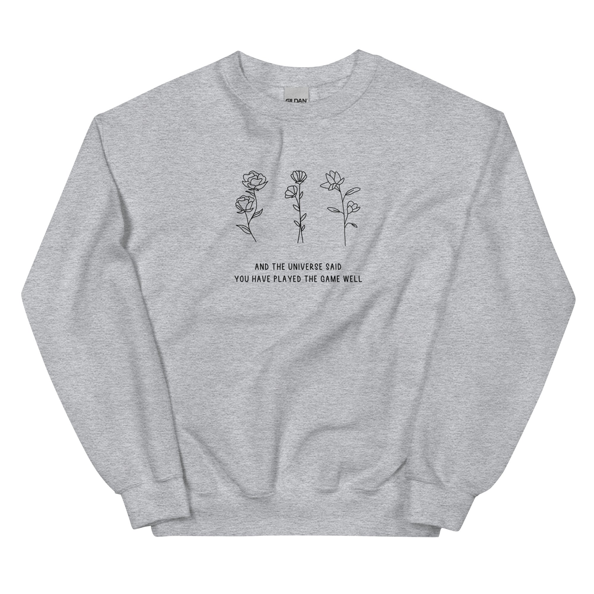 You Have Played the Game Well | Unisex Sweatshirt | Minecraft Threads and Thistles Inventory Sport Grey S
