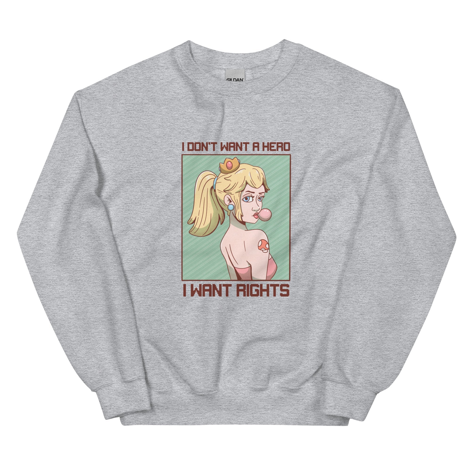 I Want Rights | Unisex Sweatshirt | Feminist Gamer Threads and Thistles Inventory Sport Grey S