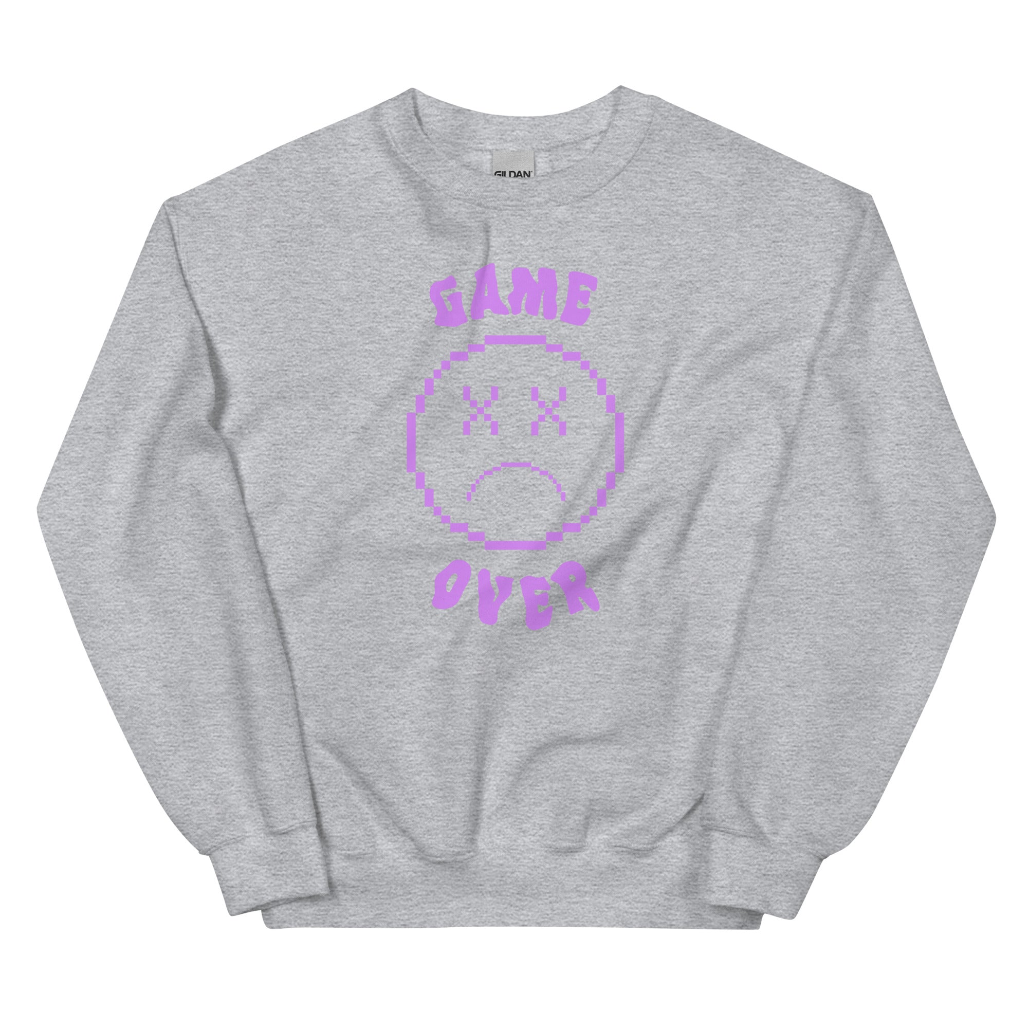 Game Over Smiley | Unisex Sweatshirt Threads and Thistles Inventory Sport Grey S