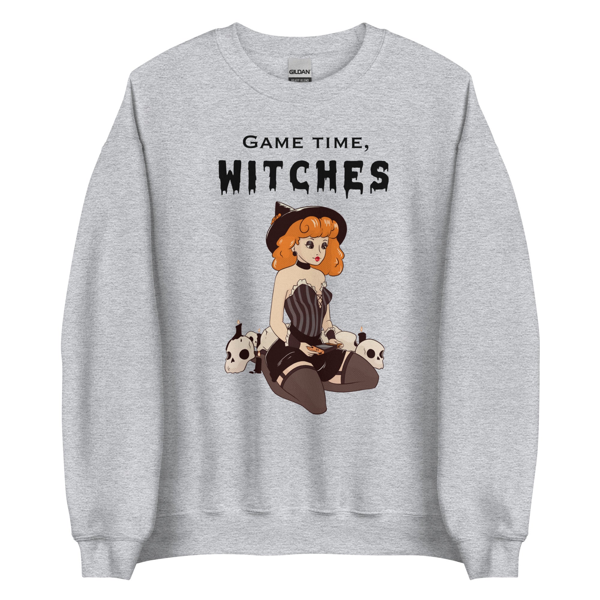 Game Time, Witches | Fall Unisex Sweatshirt Threads & Thistles Inventory Sport Grey S