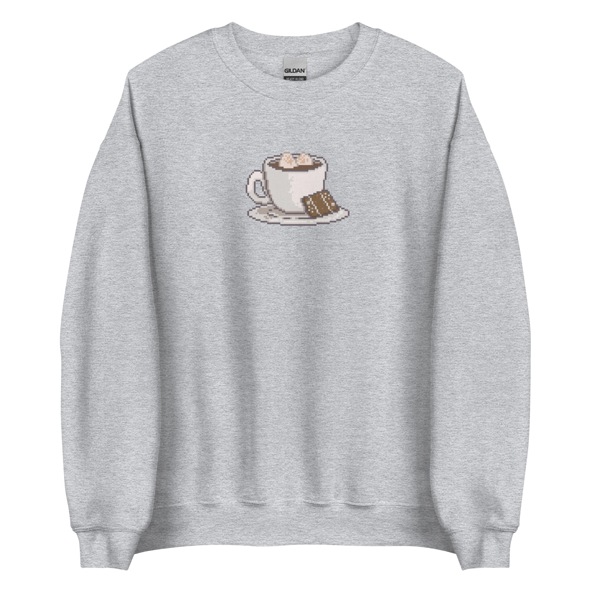 Pixelated Cocoa and Switch | Unisex Sweatshirt | Cozy Gamer Christmas Sweatshirt Threads & Thistles Inventory Sport Grey S 