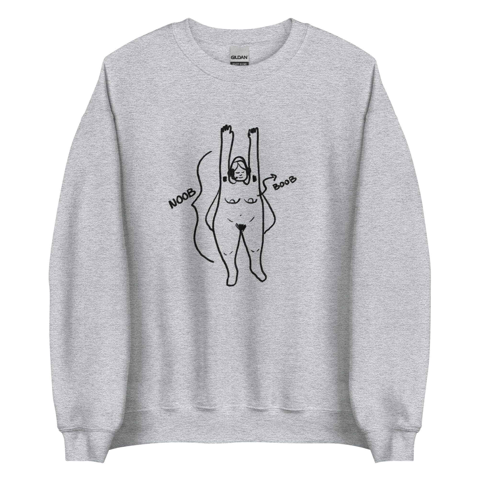 Noob Anatomy | Unisex Sweatshirt | Feminist gamer Threads & Thistles Inventory Sport Grey S