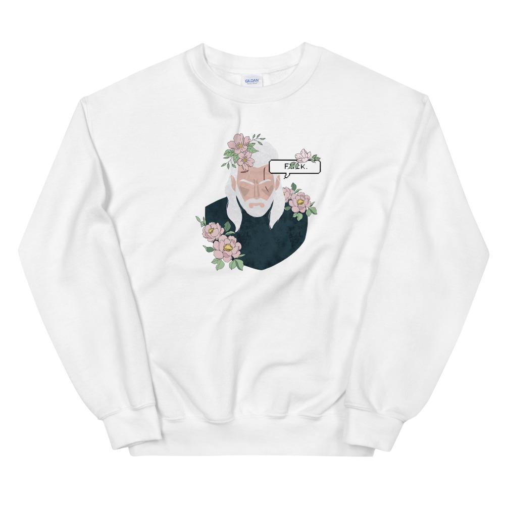 Floral Witcher | Unisex Sweatshirt | The Witcher Threads and Thistles Inventory White S