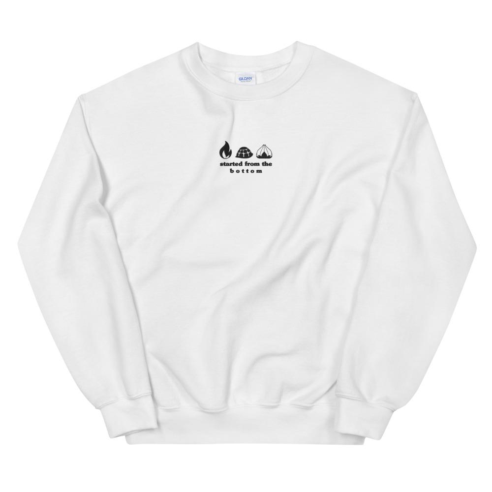 Started from the Bottom | Embroidered Unisex Sweatshirt | Pokemon Threads and Thistles Inventory White S