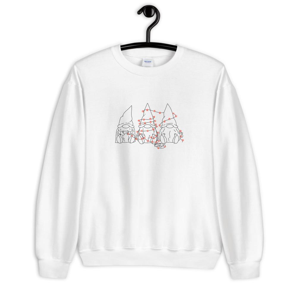 Gamer Gnome Christmas | Seasonal Unisex Sweatshirt Threads and Thistles Inventory