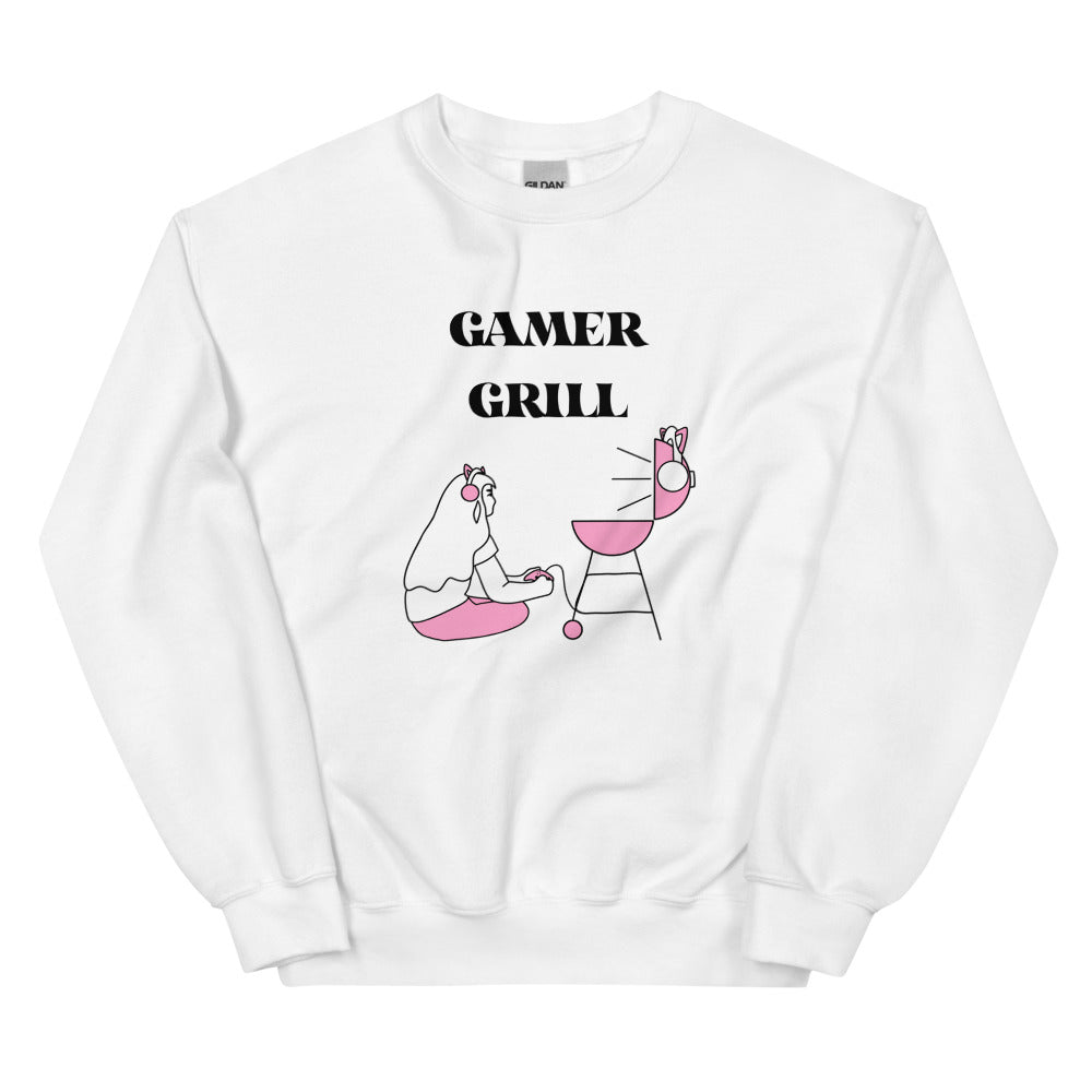 Gamer Grill | Unisex Sweatshirt | Feminist Gamer Threads and Thistles Inventory White S