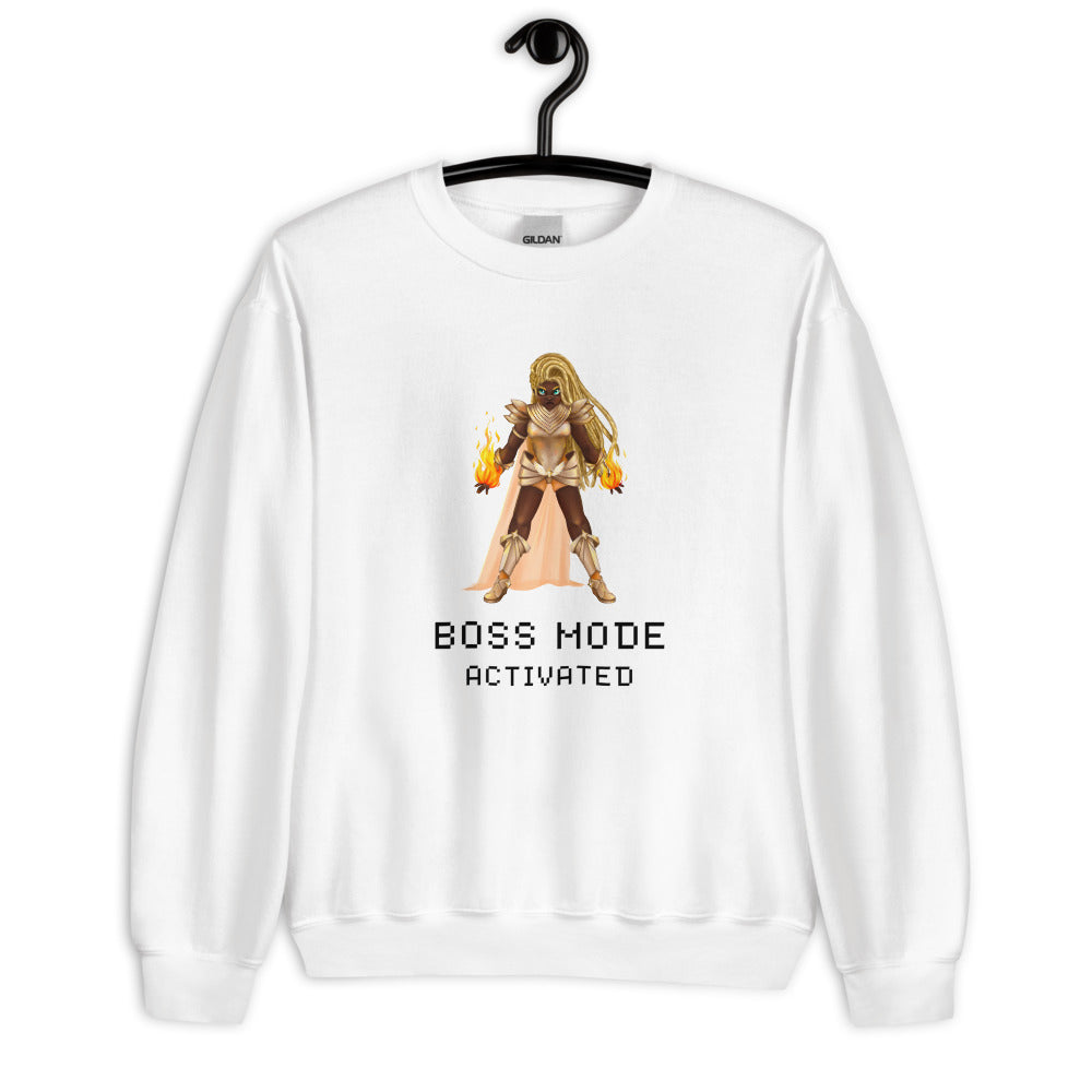 Boss Mode | Unisex Sweatshirt | Feminist Gamer Threads and Thistles Inventory