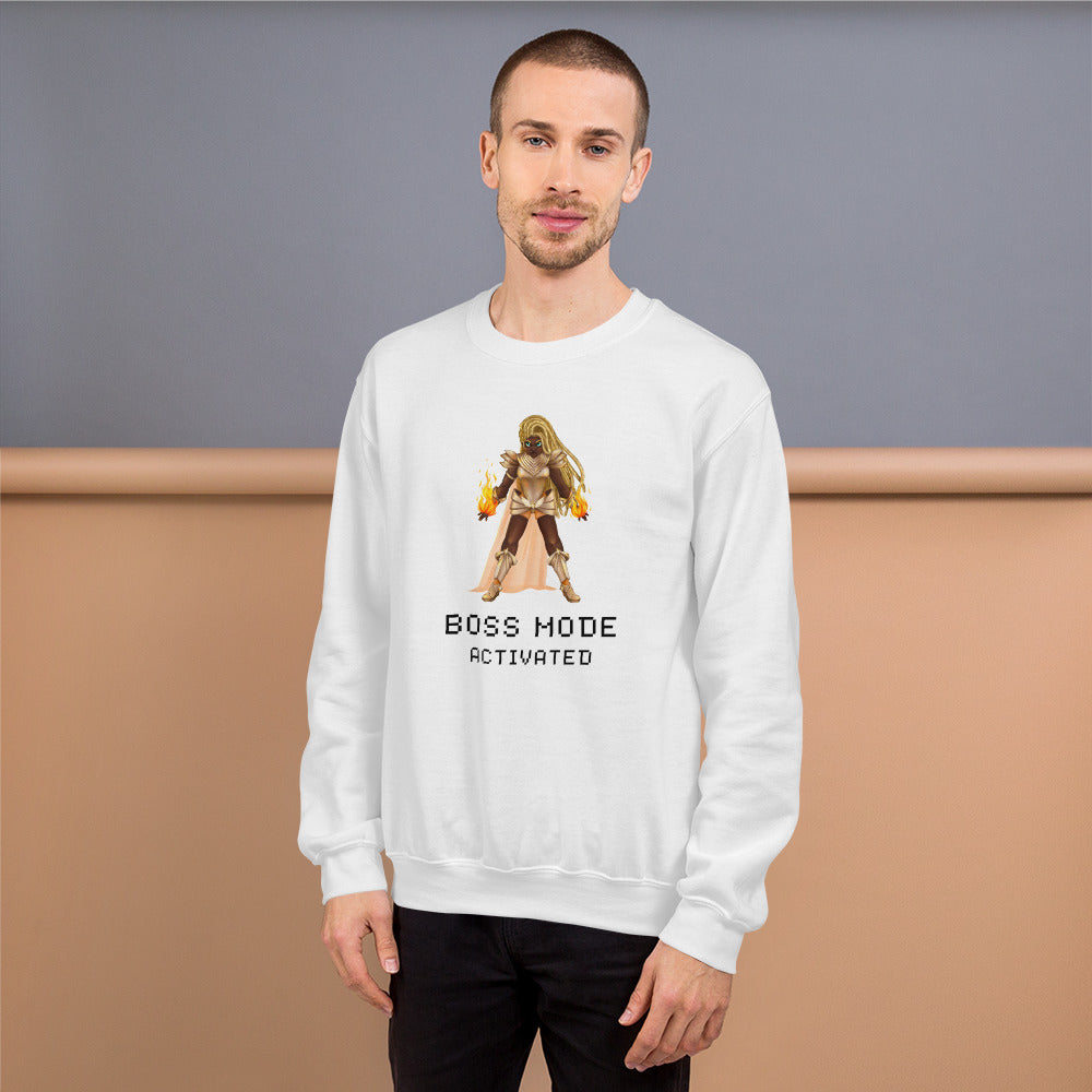 Boss Mode | Unisex Sweatshirt | Feminist Gamer Threads and Thistles Inventory