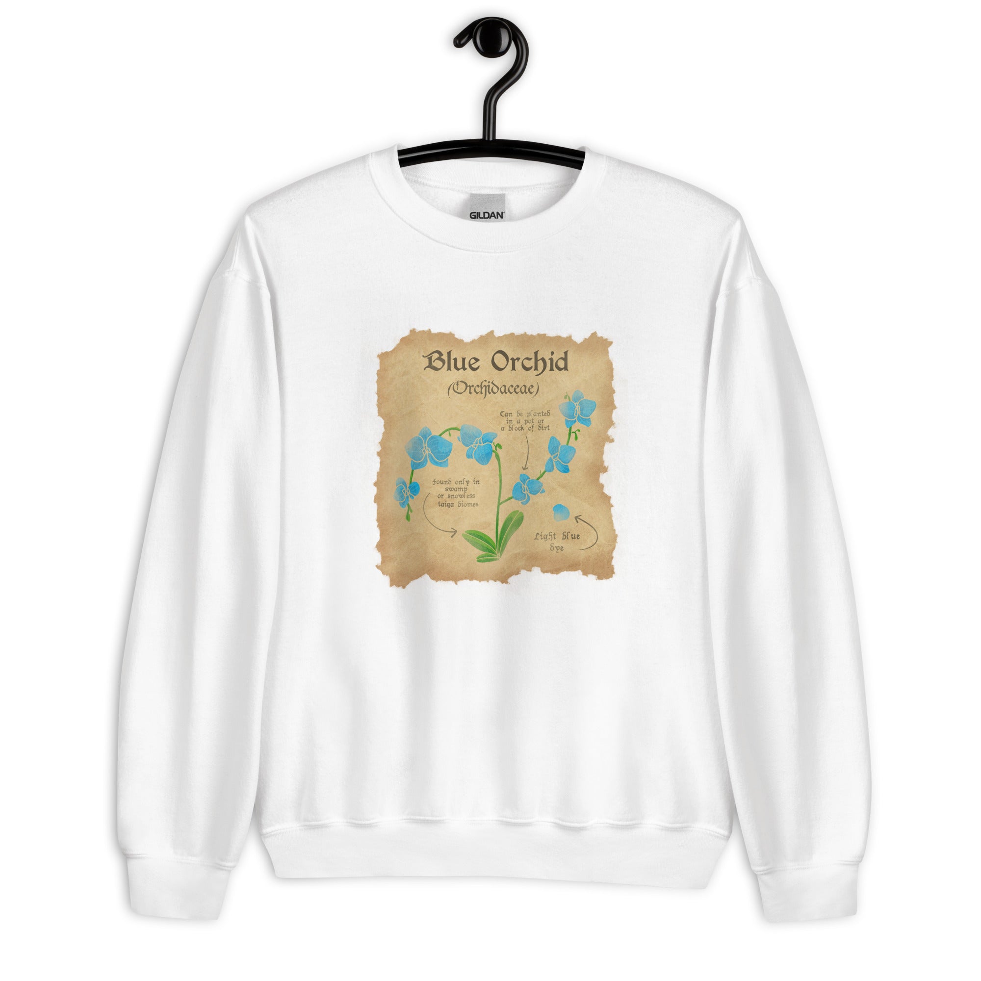 Blue Orchid | Unisex Sweatshirt | Minecraft Threads and Thistles Inventory 