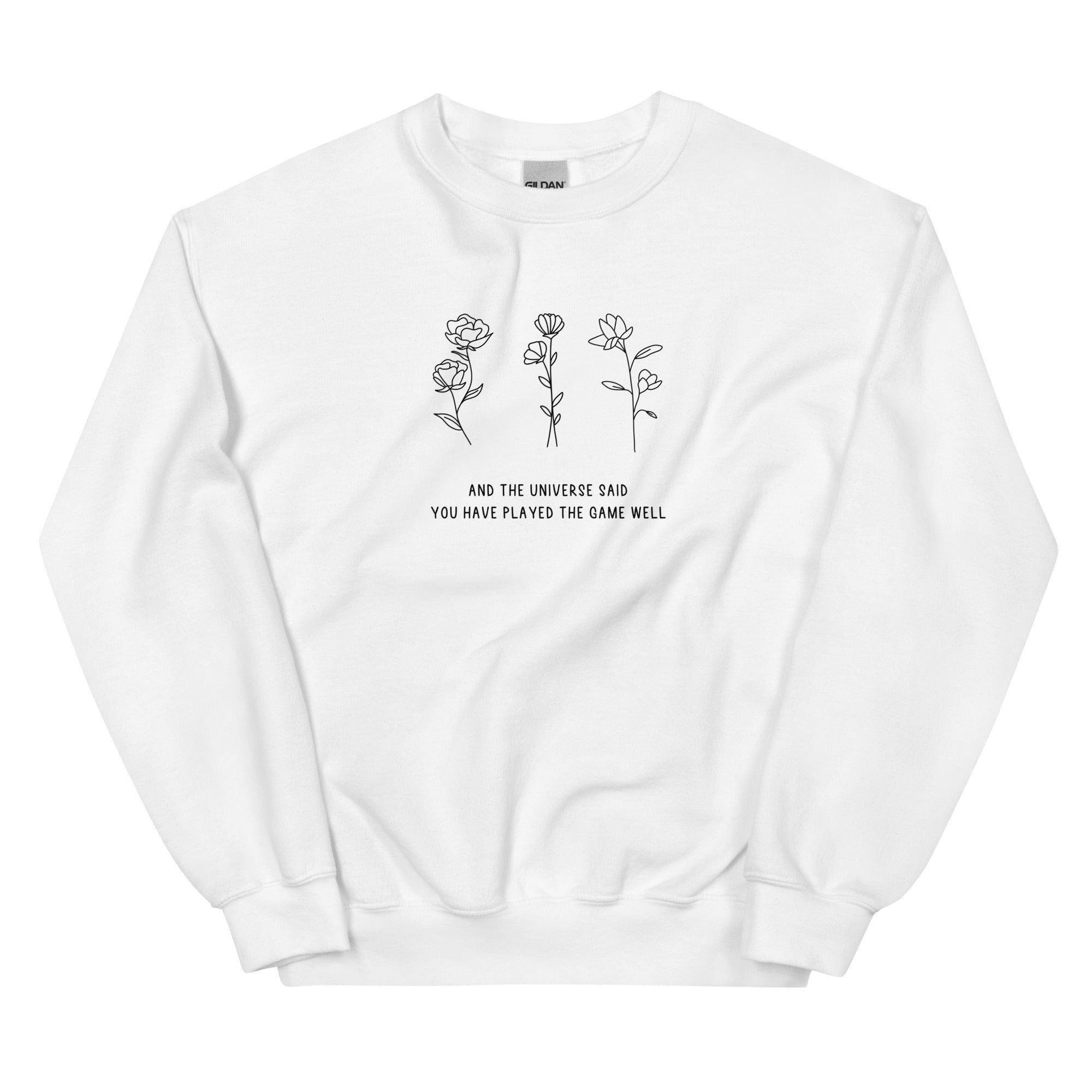 You Have Played the Game Well | Unisex Sweatshirt | Minecraft Threads and Thistles Inventory White S