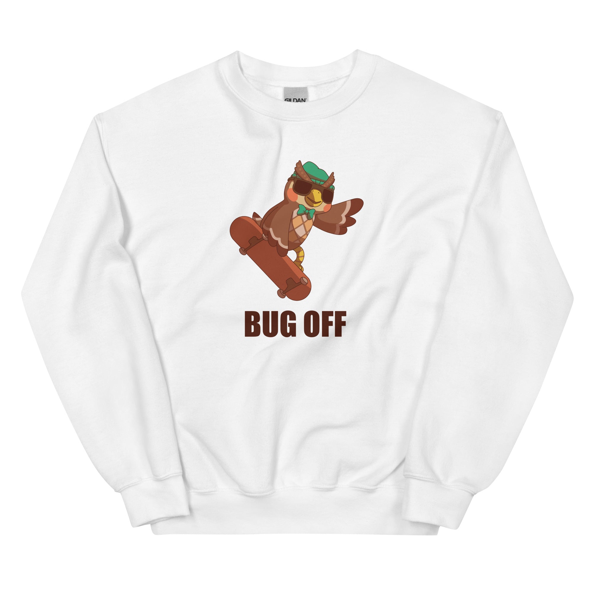 Bug Off | Unisex Sweatshirt | Animal Crossing Threads and Thistles Inventory White S