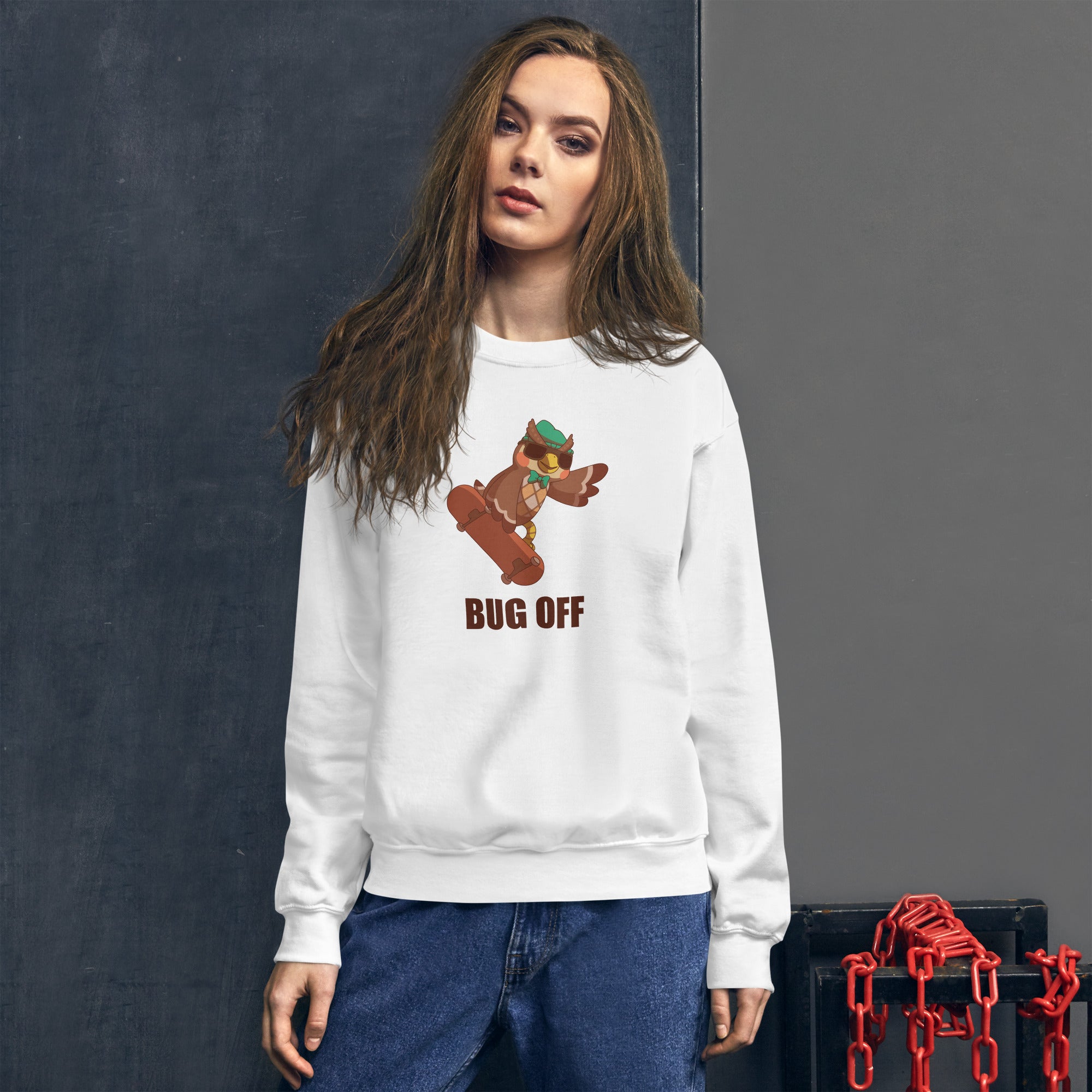 Bug Off | Unisex Sweatshirt | Animal Crossing Threads and Thistles Inventory