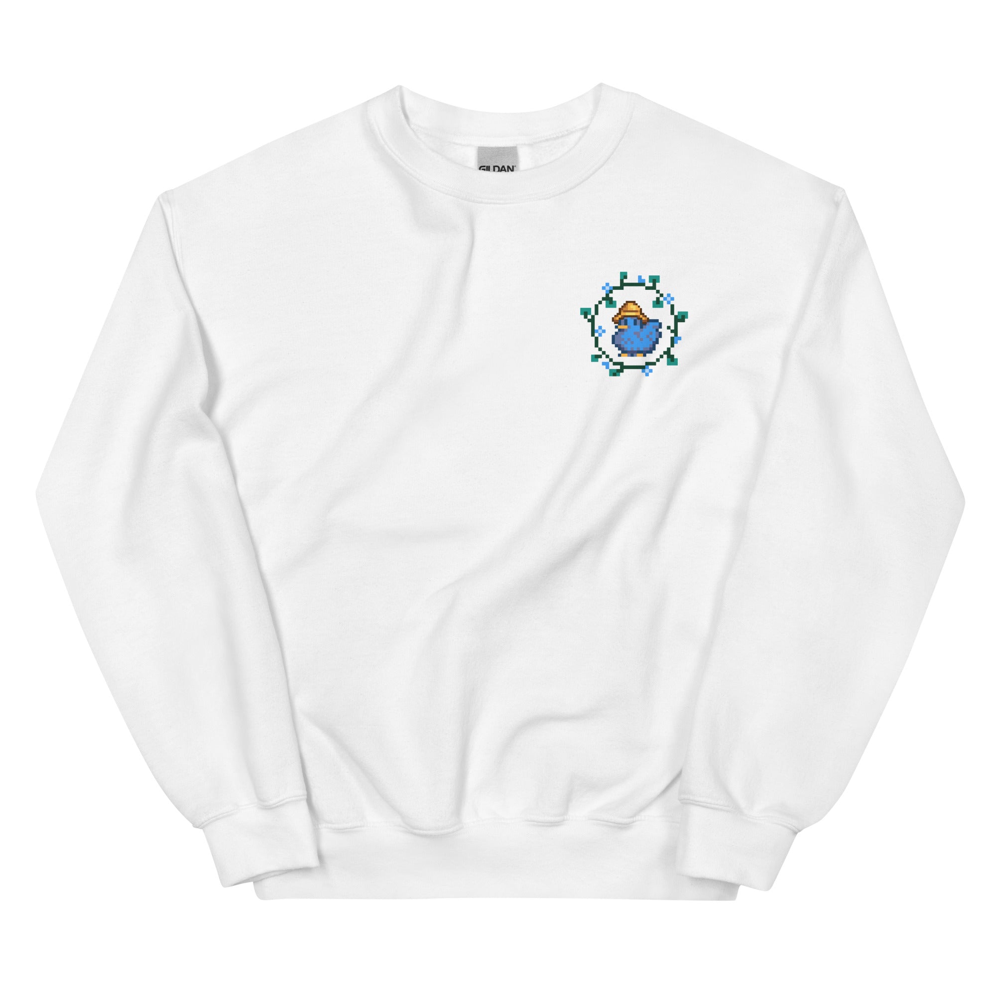 Blue Chicken | Unisex Sweatshirt | Stardew Valley Threads and Thistles Inventory White S