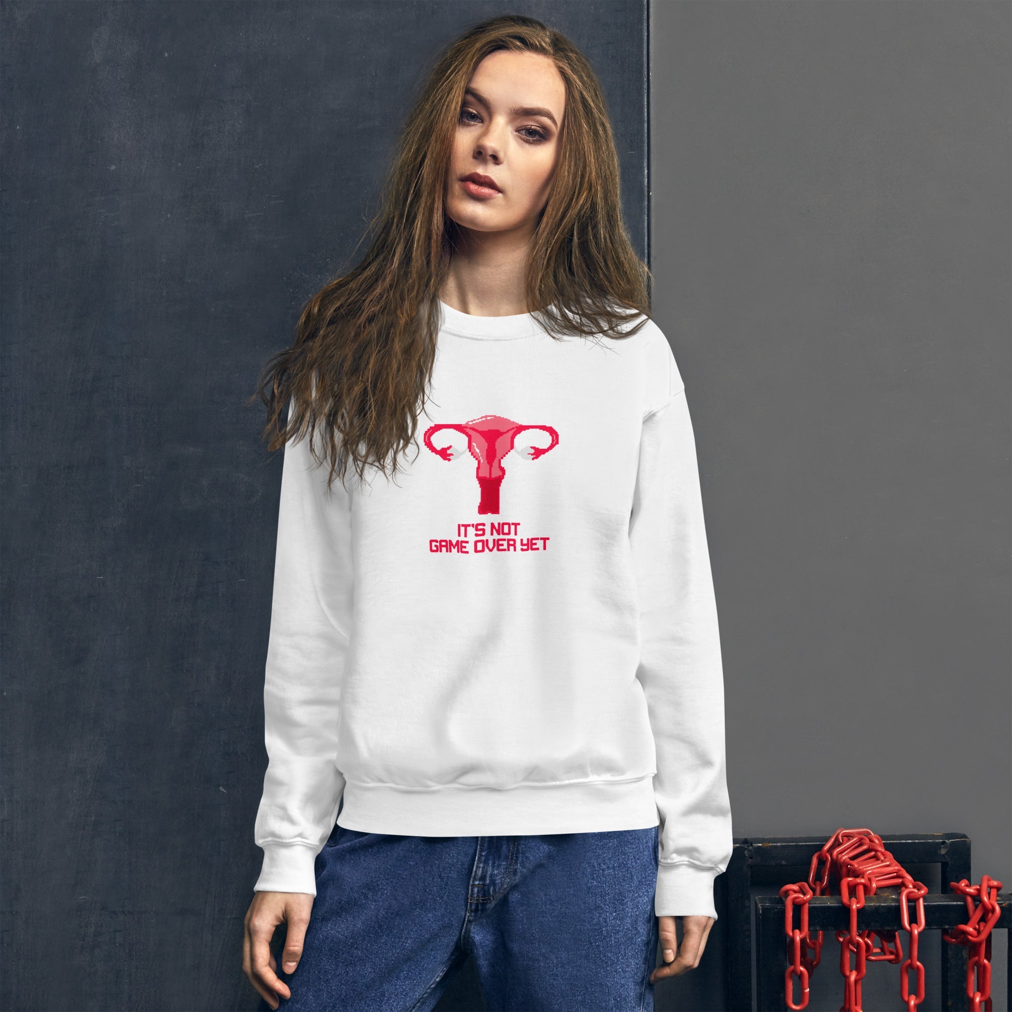 It's Not Game Over Yet | Unisex Sweatshirt | Feminist Gamer Threads and Thistles Inventory