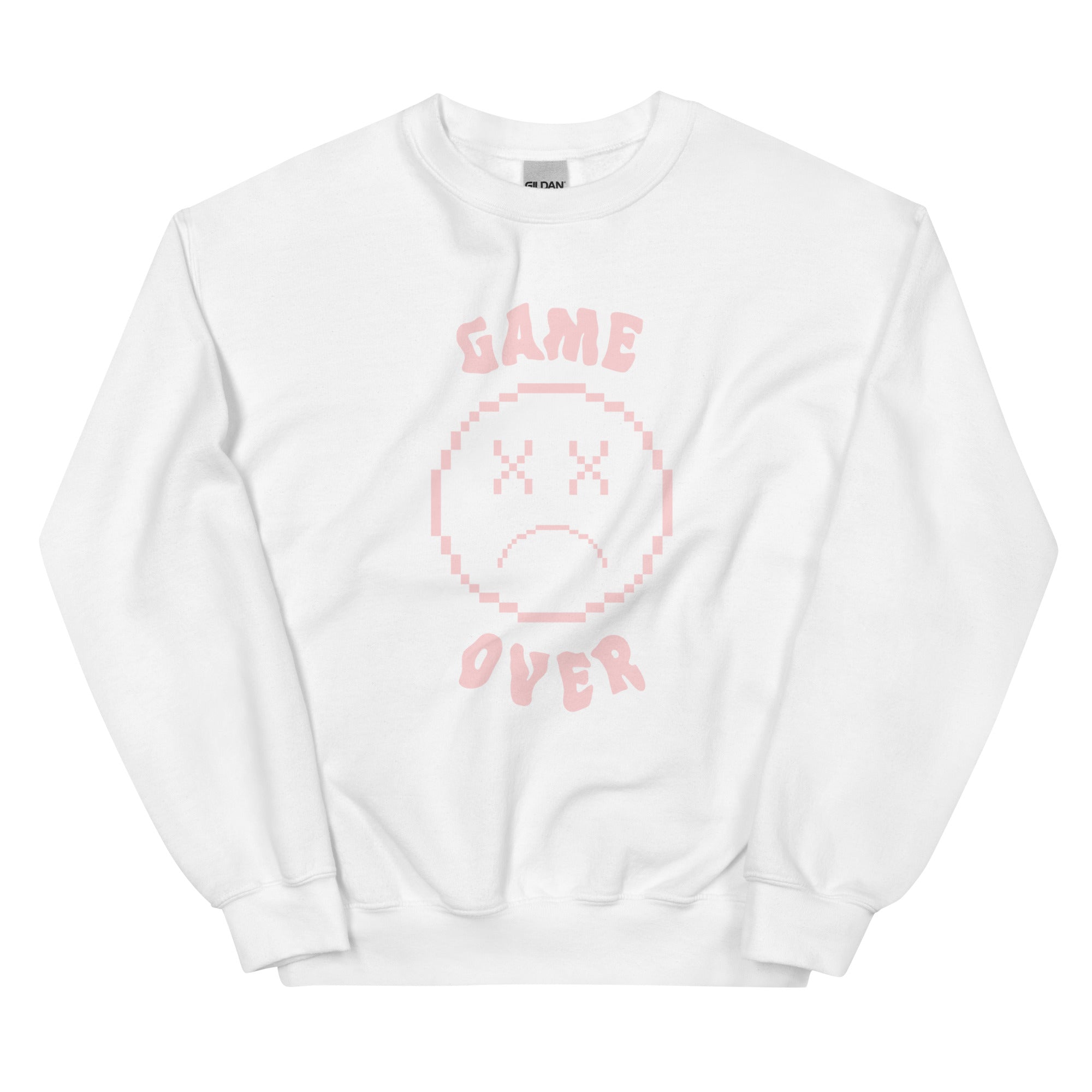 Game Over Smiley | Unisex Sweatshirt Threads and Thistles Inventory White S