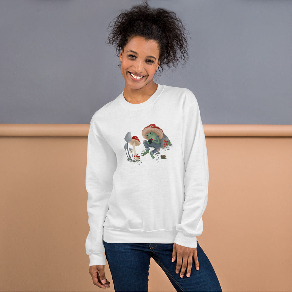 Cottagecore Frog | Unisex Sweatshirt | Cozy Gamer Threads and Thistles Inventory