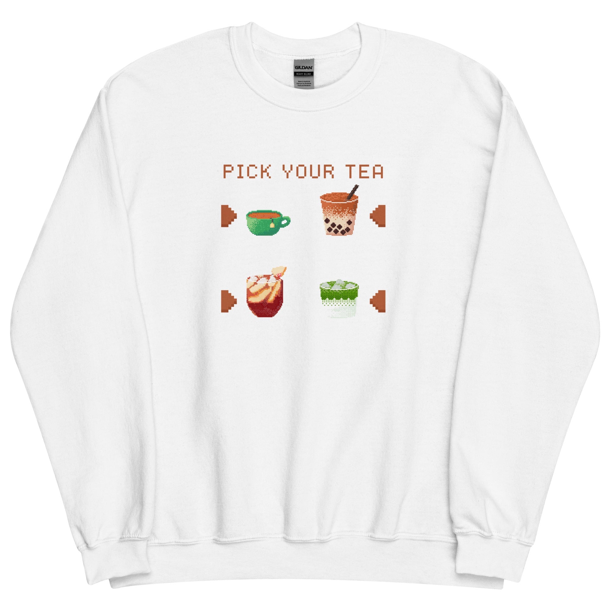 Pick Your Tea | Unisex Sweatshirt | Cozy Gamer Threads & Thistles Inventory White S