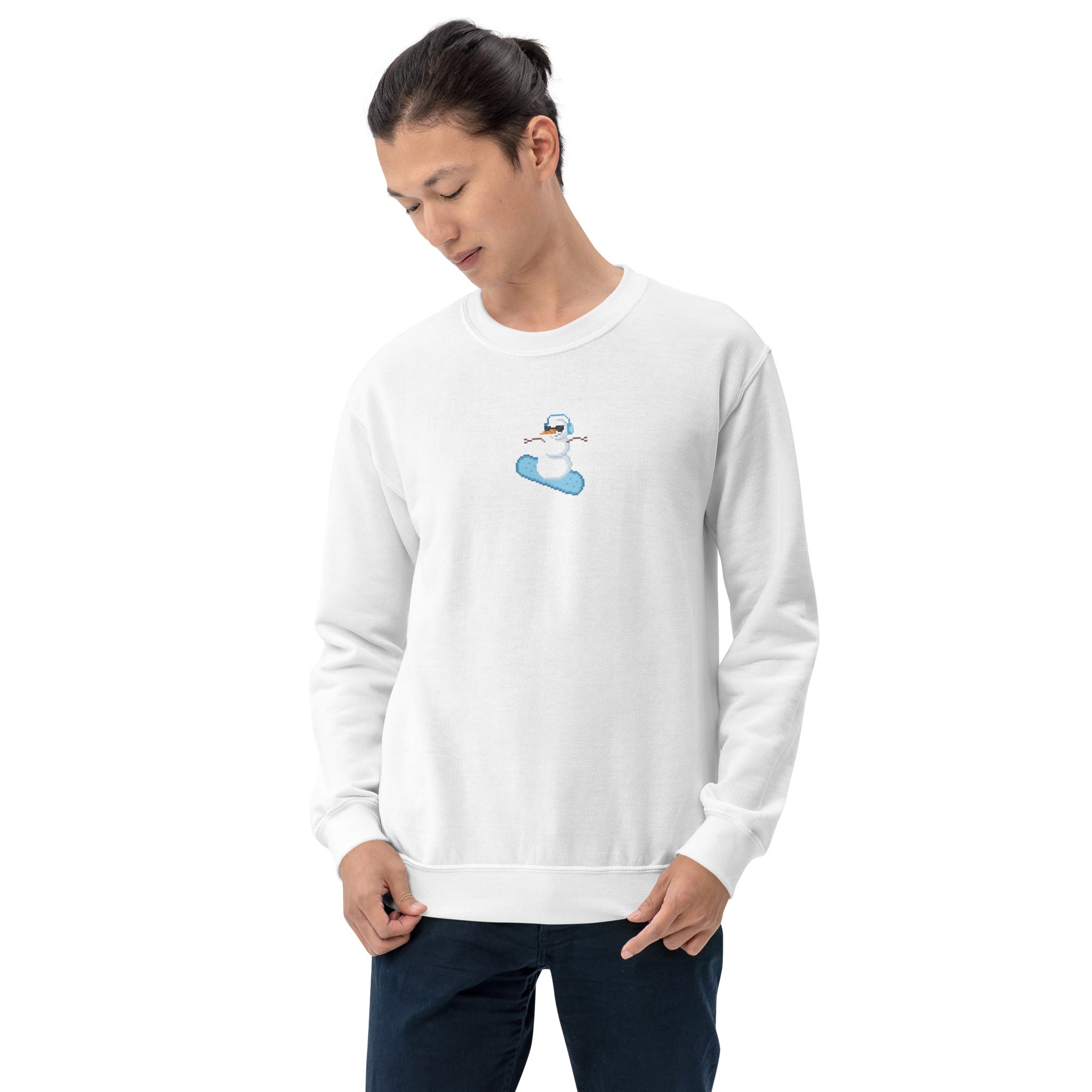 Pixel Snowman | Christmas Unisex Sweatshirt Threads & Thistles Inventory
