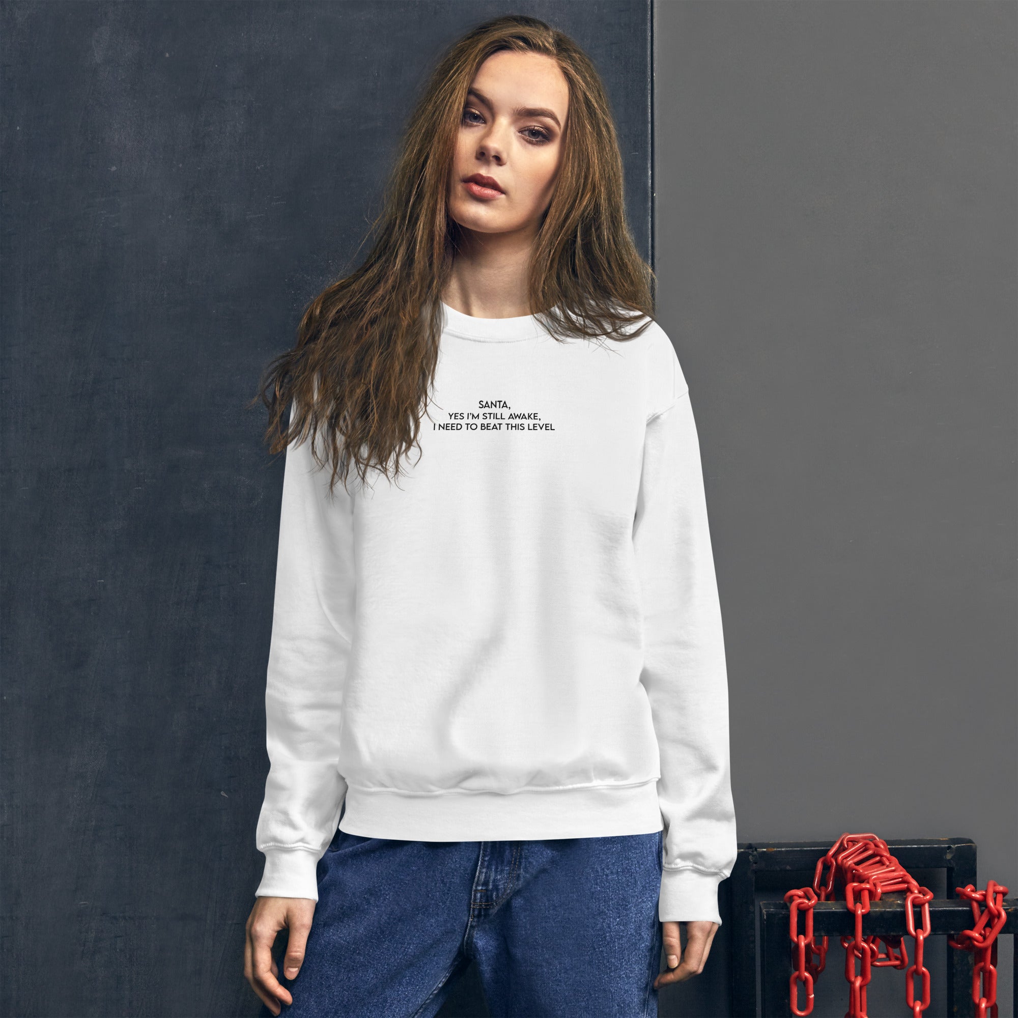 Santa, I'm Still Awake | Unisex Sweatshirt | Cozy Gamer Christmas Threads & Thistles Inventory
