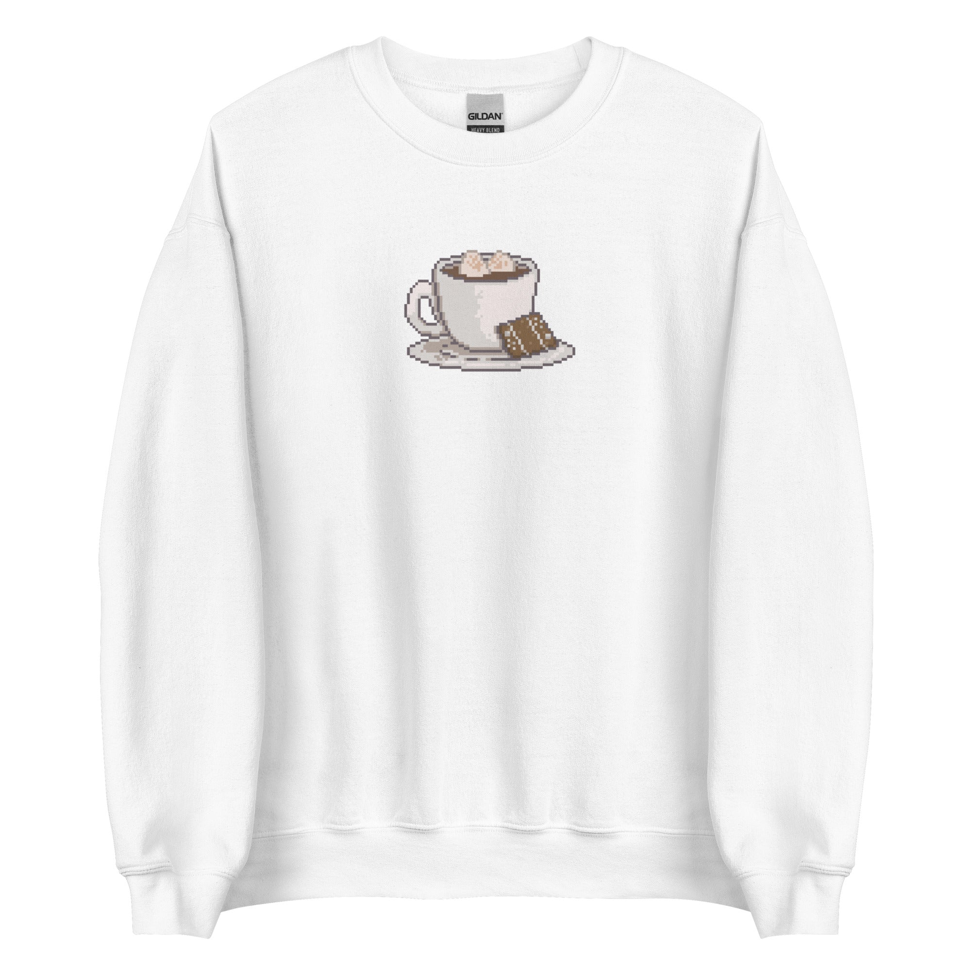 Pixelated Cocoa and Switch | Unisex Sweatshirt | Cozy Gamer Christmas Sweatshirt Threads & Thistles Inventory White S