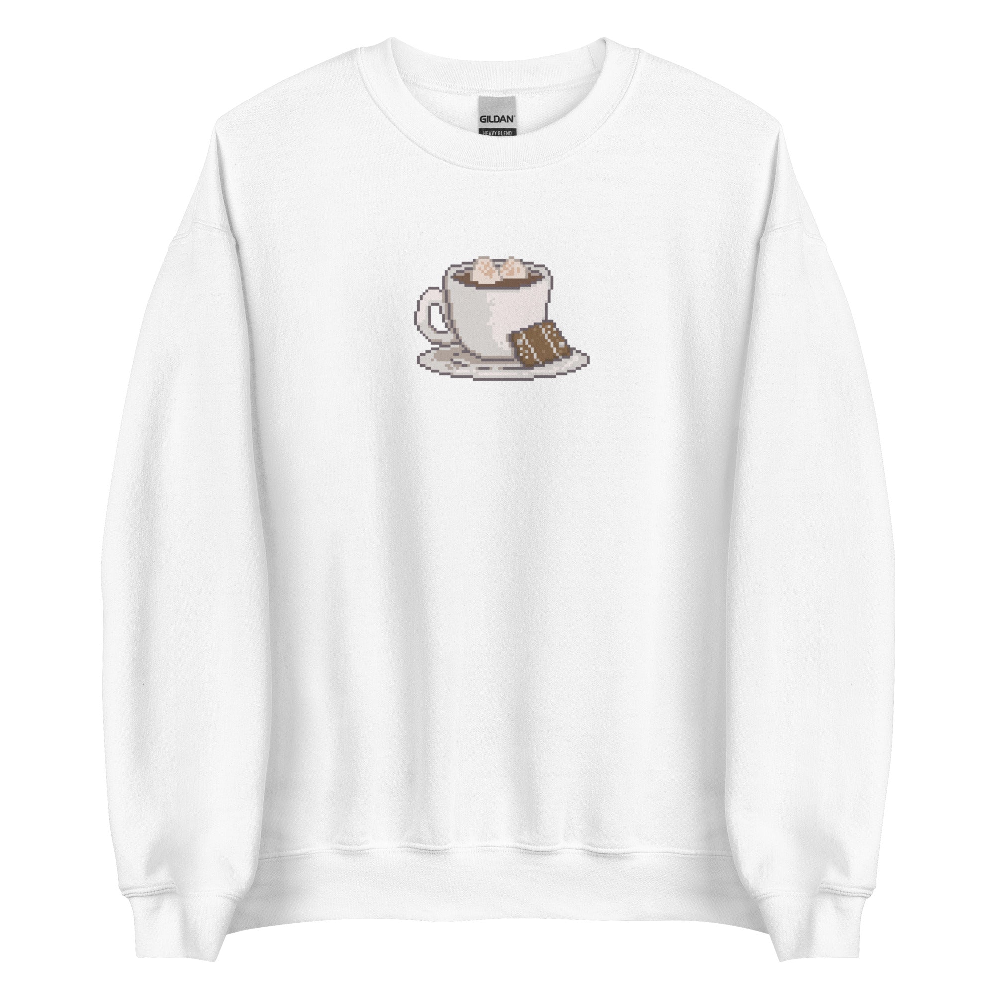 Pixelated Cocoa and Switch | Unisex Sweatshirt | Cozy Gamer Christmas Sweatshirt Threads & Thistles Inventory White S 