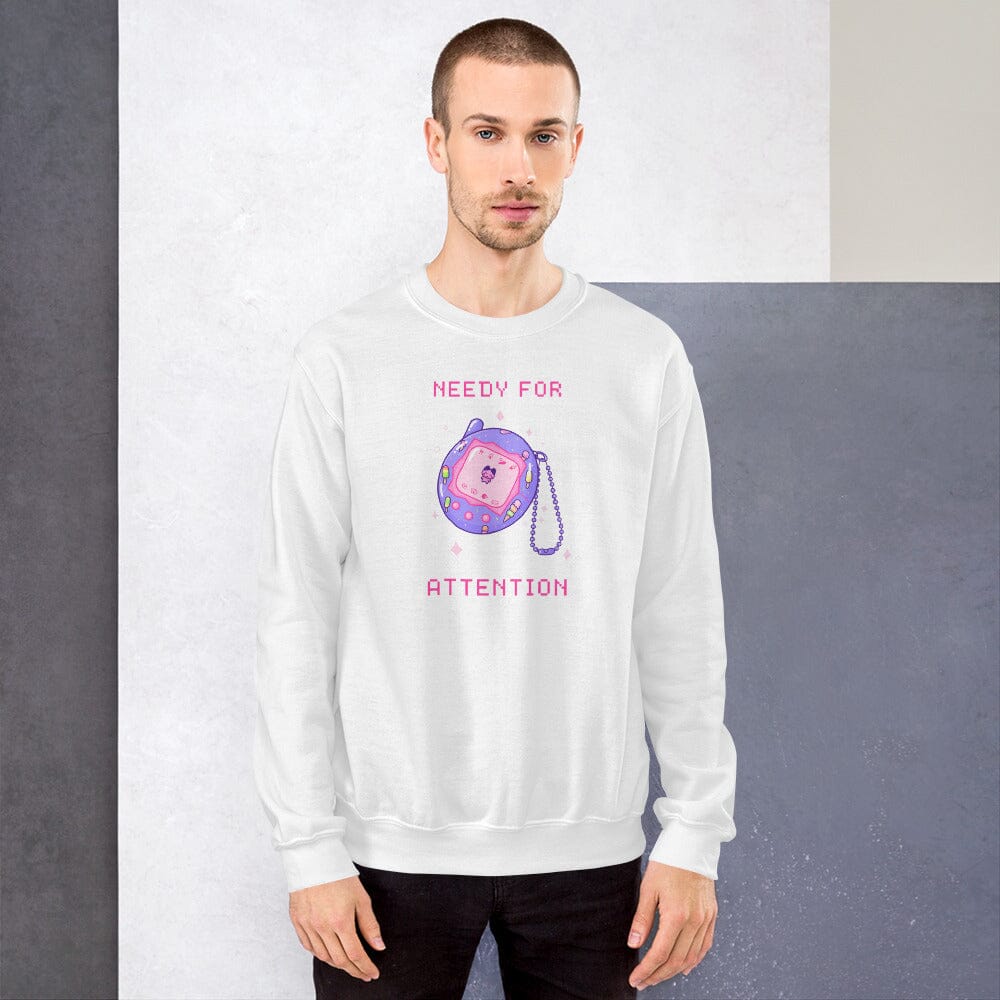 Needy for Attention | Unisex Sweatshirt | Retro Gaming Threads & Thistles Inventory
