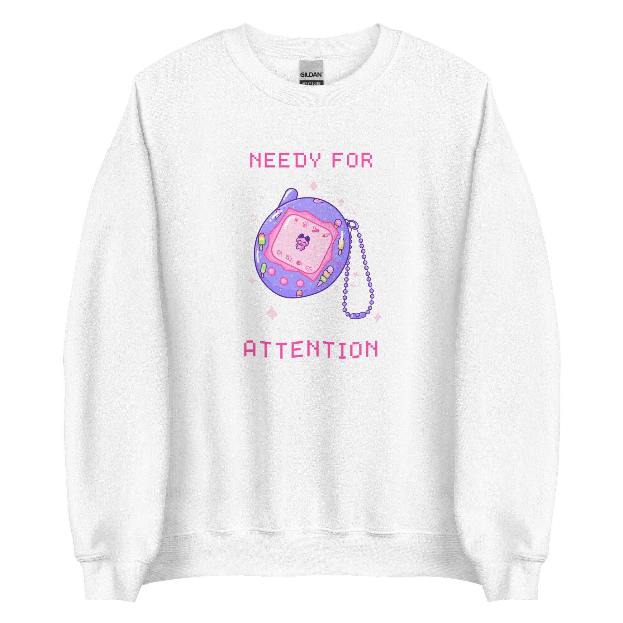 Needy for Attention | Unisex Sweatshirt | Retro Gaming Threads & Thistles Inventory White S