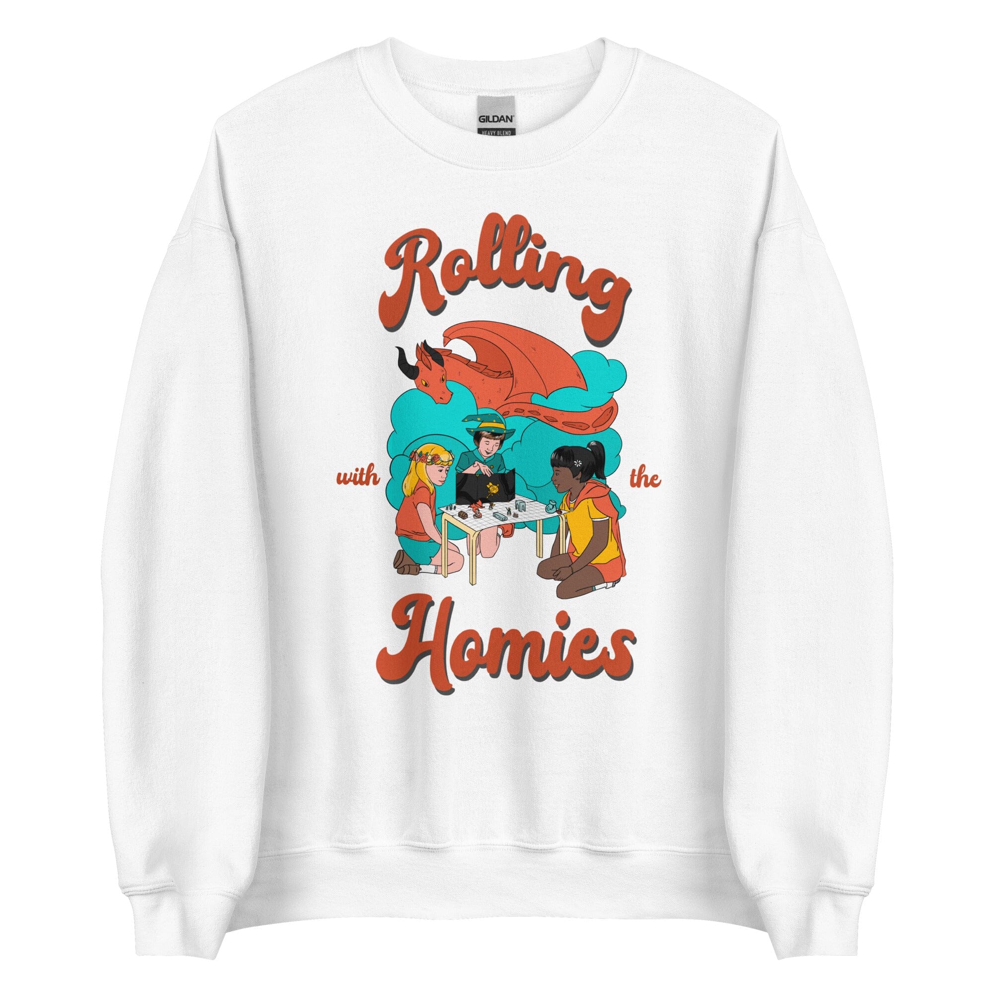 Rolling with the Homies | Unisex Sweatshirt | Retro Gaming Threads & Thistles Inventory White S
