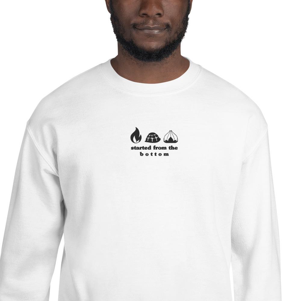 Started from the Bottom | Embroidered Unisex Sweatshirt | Pokemon Threads and Thistles Inventory