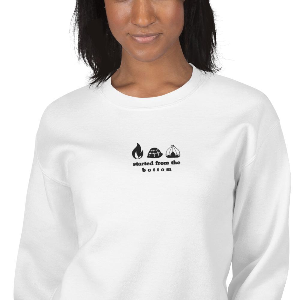 Started from the Bottom | Embroidered Unisex Sweatshirt | Pokemon Threads and Thistles Inventory