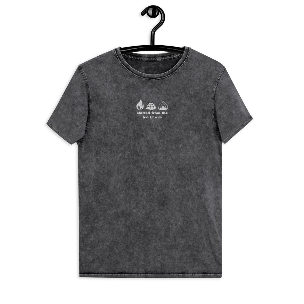 Started from the Bottom | Embroidered Denim T-Shirt | Pokemon Threads and Thistles Inventory