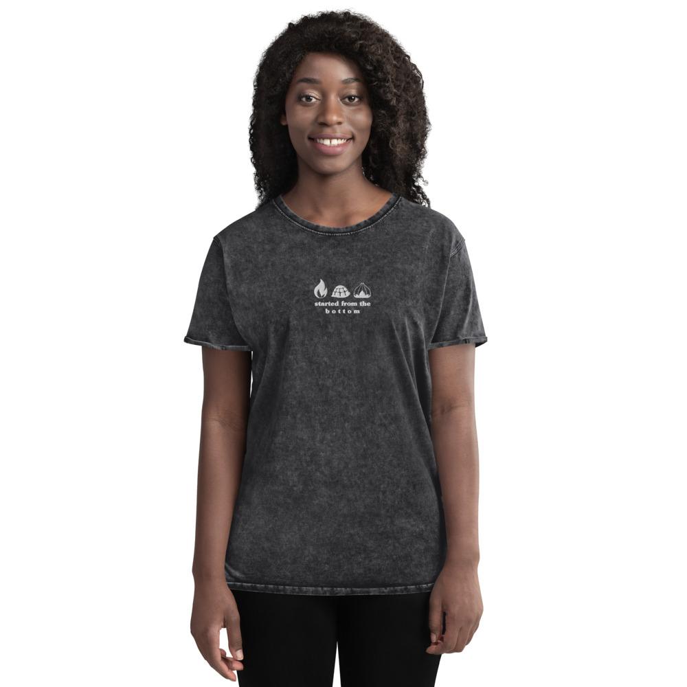 Started from the Bottom | Embroidered Denim T-Shirt | Pokemon Threads and Thistles Inventory