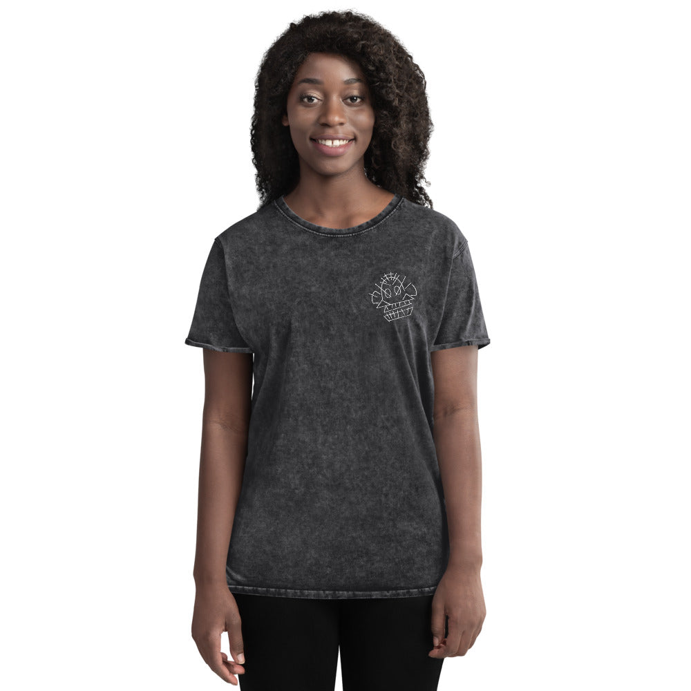 Jinx Monkey | Embroidered Denim T-Shirt | League of Legends Threads and Thistles Inventory