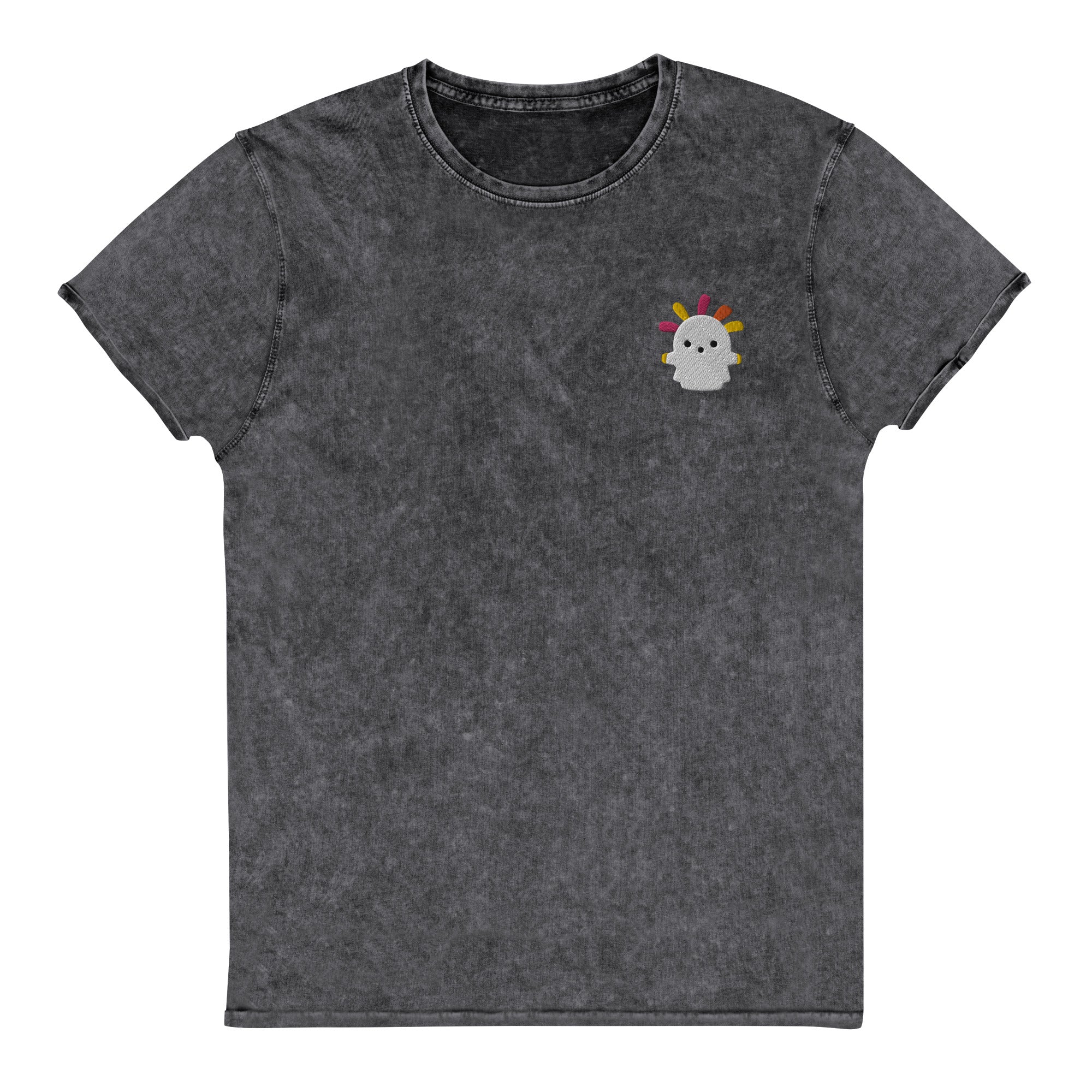 Squeakoid | Embroidered Denim T-Shirt | Animal Crossing Threads and Thistles Inventory Black S
