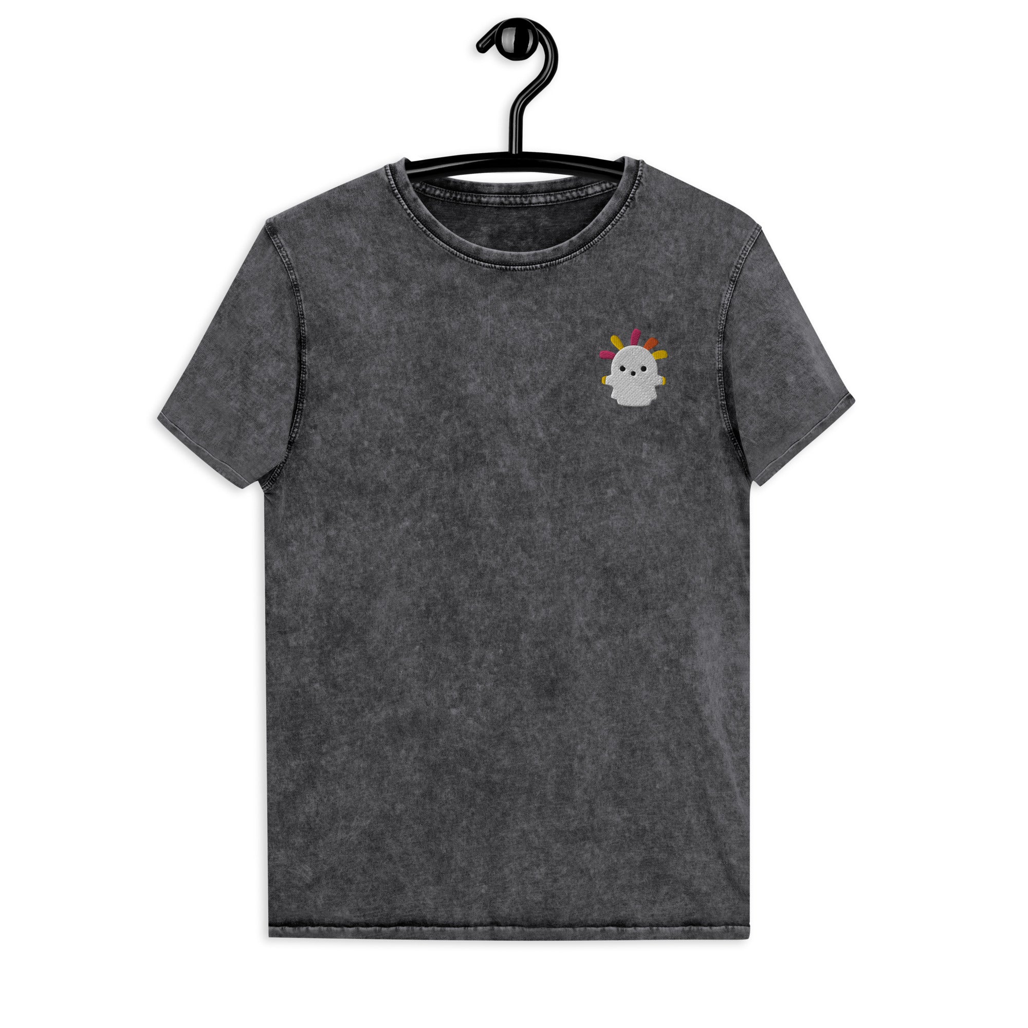 Squeakoid | Embroidered Denim T-Shirt | Animal Crossing Threads and Thistles Inventory 