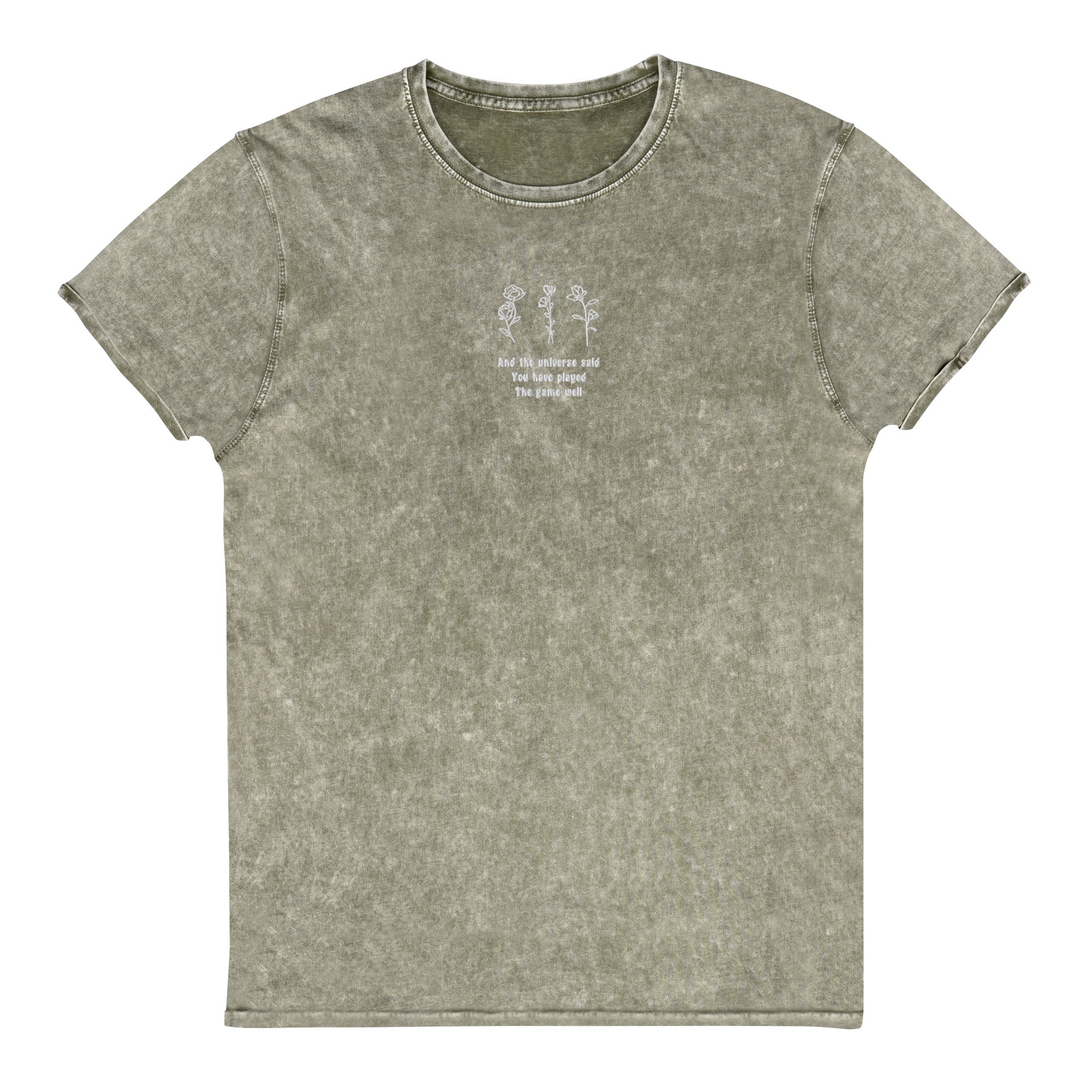 You Have Played the Game Well | Denim T-Shirt | Minecraft Threads and Thistles Inventory Dark Army Green S