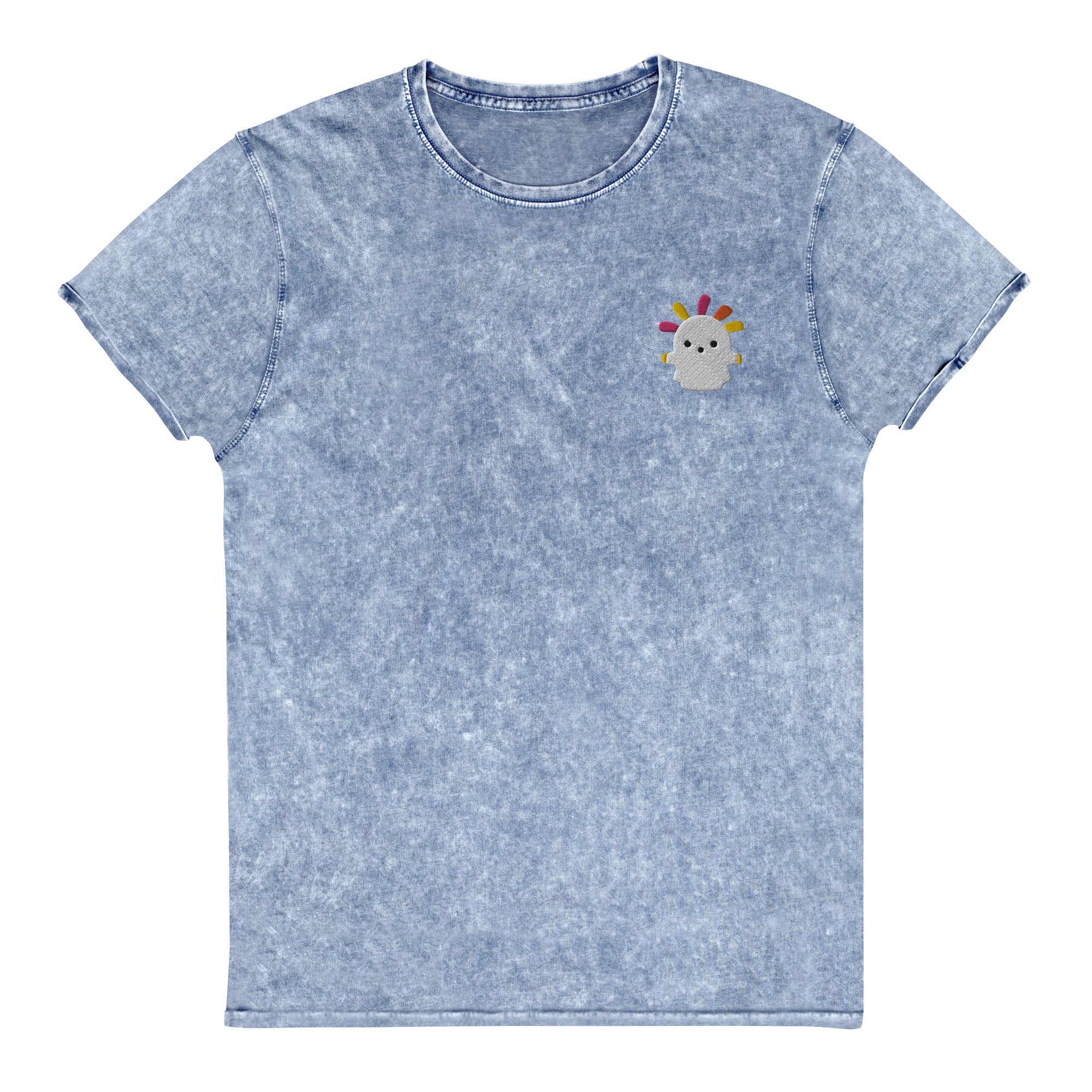 Squeakoid | Embroidered Denim T-Shirt | Animal Crossing Threads and Thistles Inventory Denim Blue S