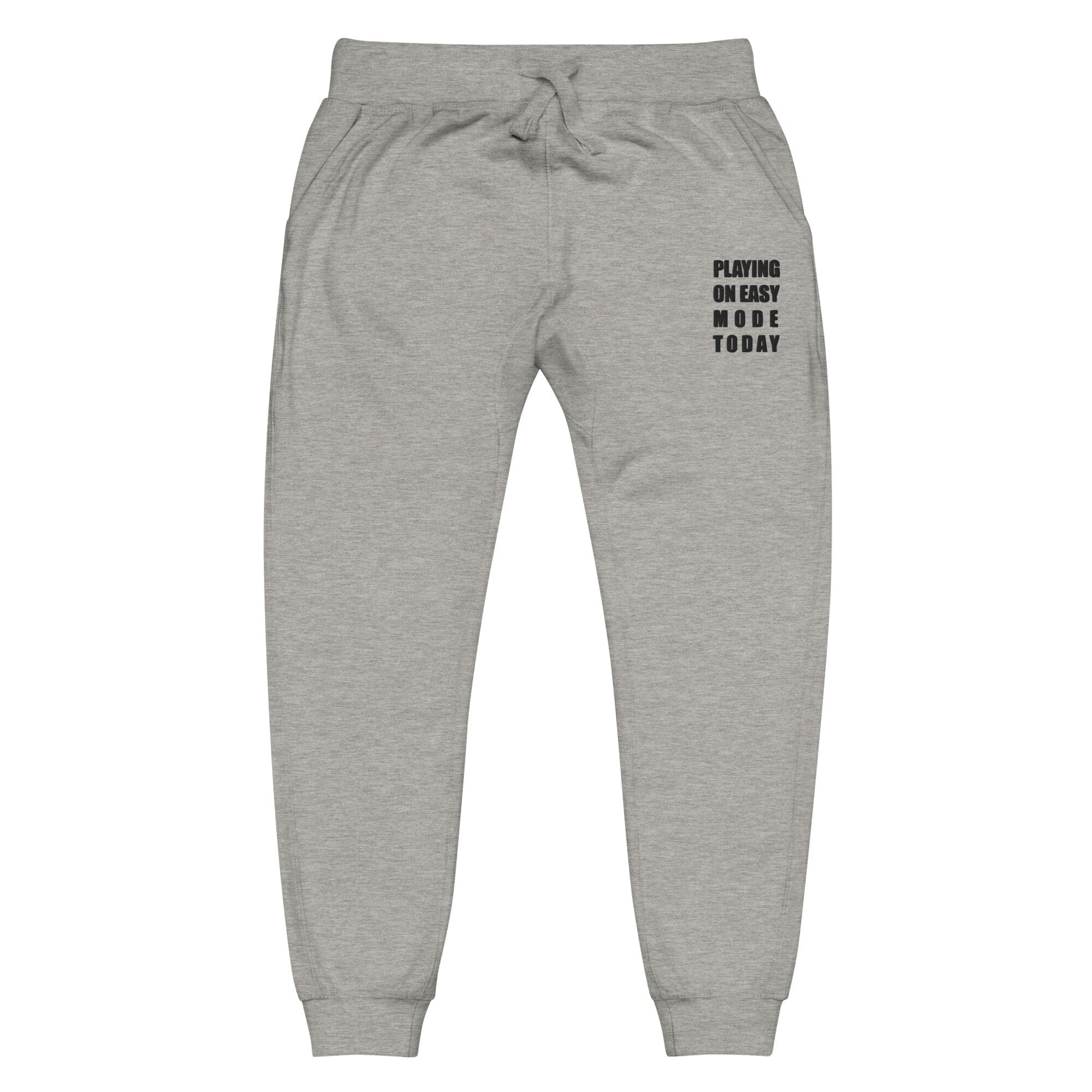 Playing on Easy Mode Today | Unisex fleece sweatpants | Gamer Affirmations Threads & Thistles Inventory Carbon Grey XS