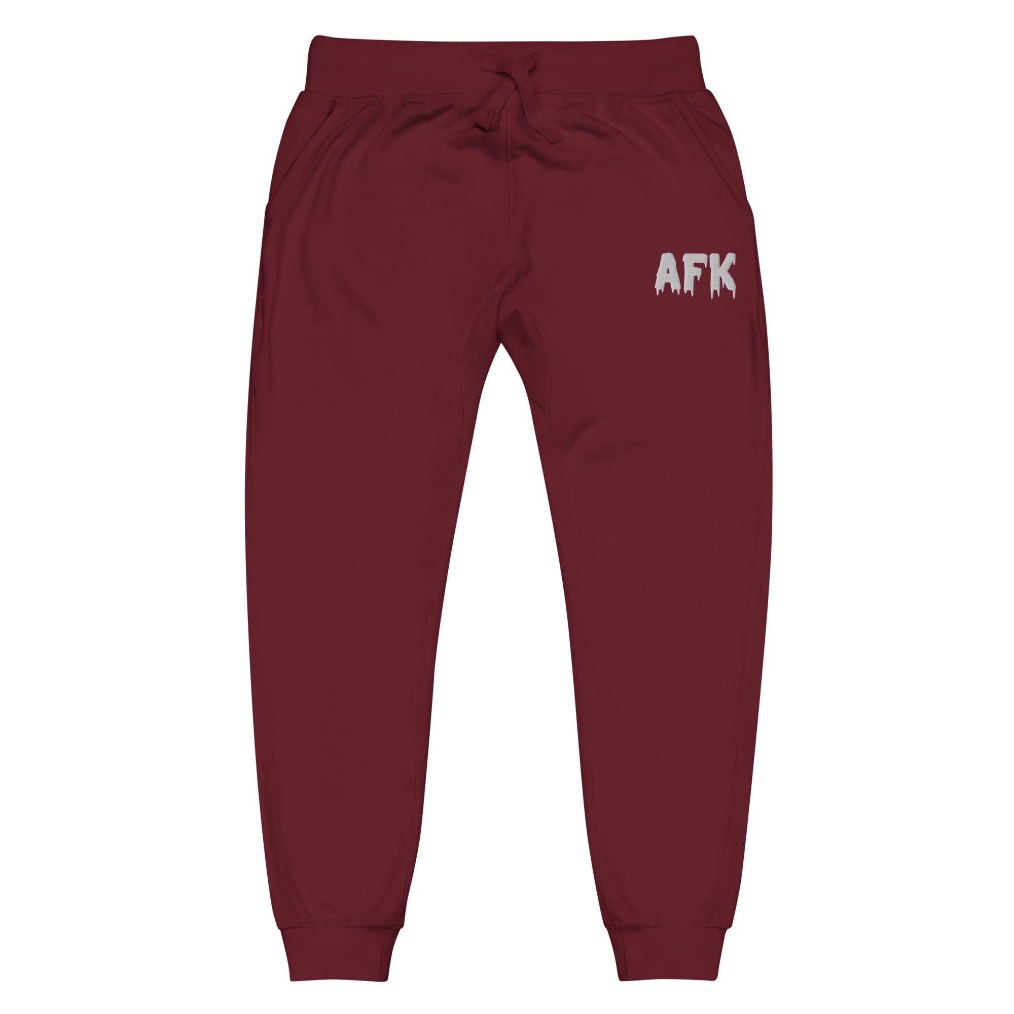 AFK | Unisex fleece sweatpants Sweatpants Threads & Thistles Inventory Maroon XS