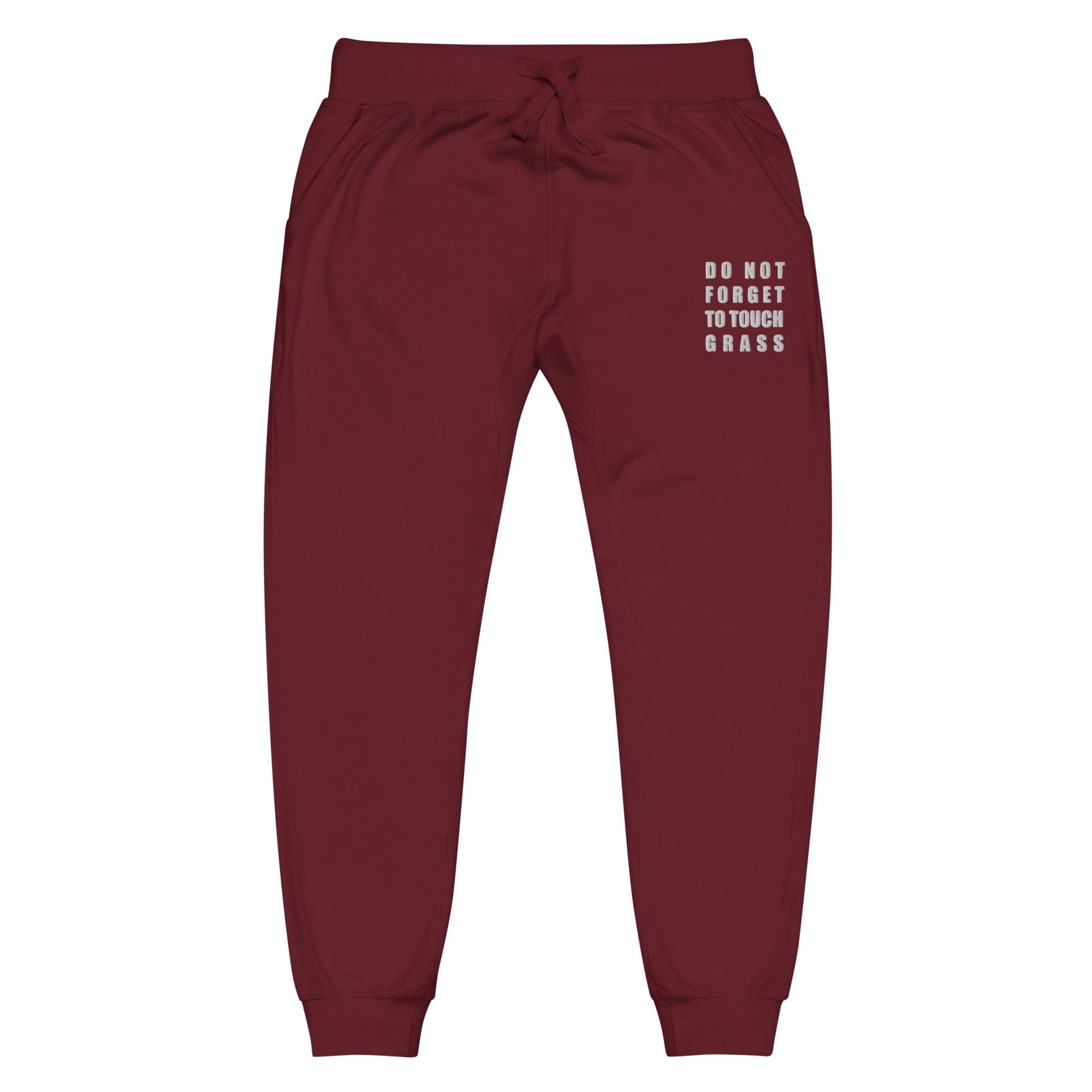 Touch Grass | Unisex fleece sweatpants | Gamer Affirmations Threads & Thistles Inventory Maroon XS