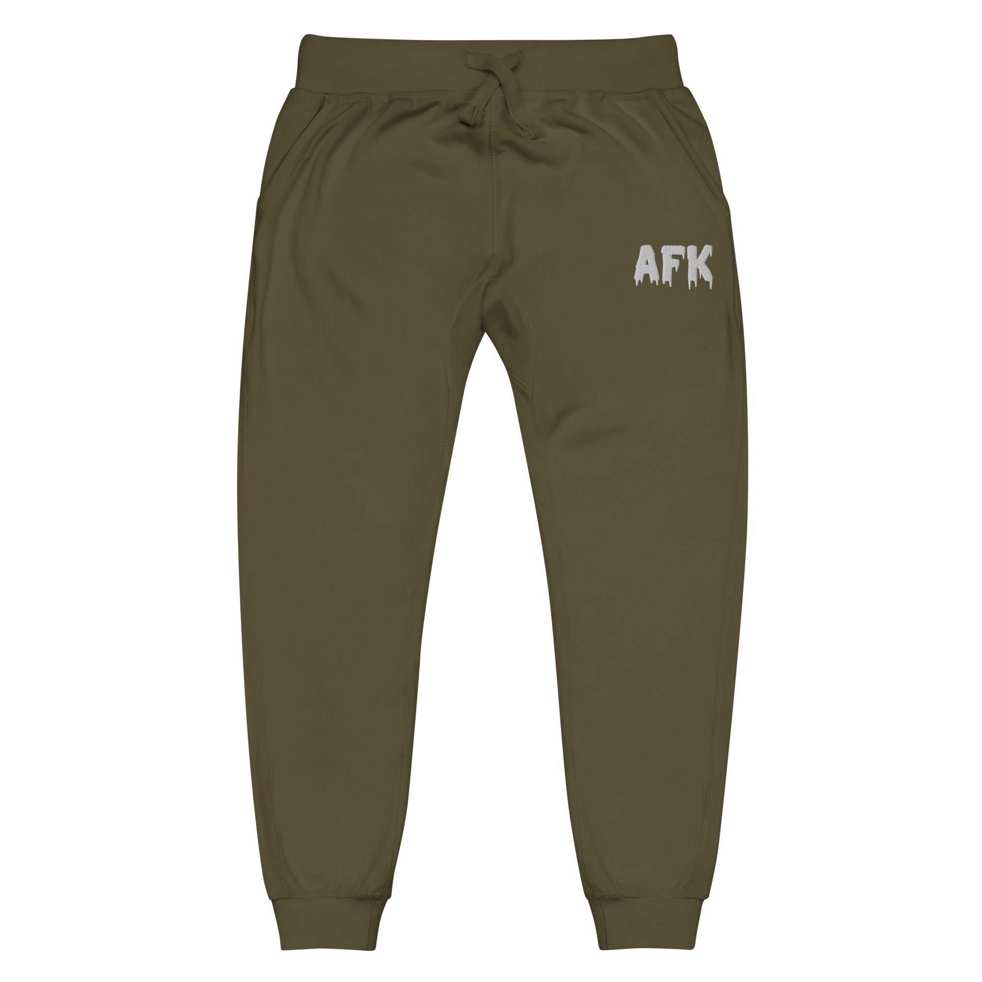 AFK | Unisex fleece sweatpants Sweatpants Threads & Thistles Inventory Military Green XS