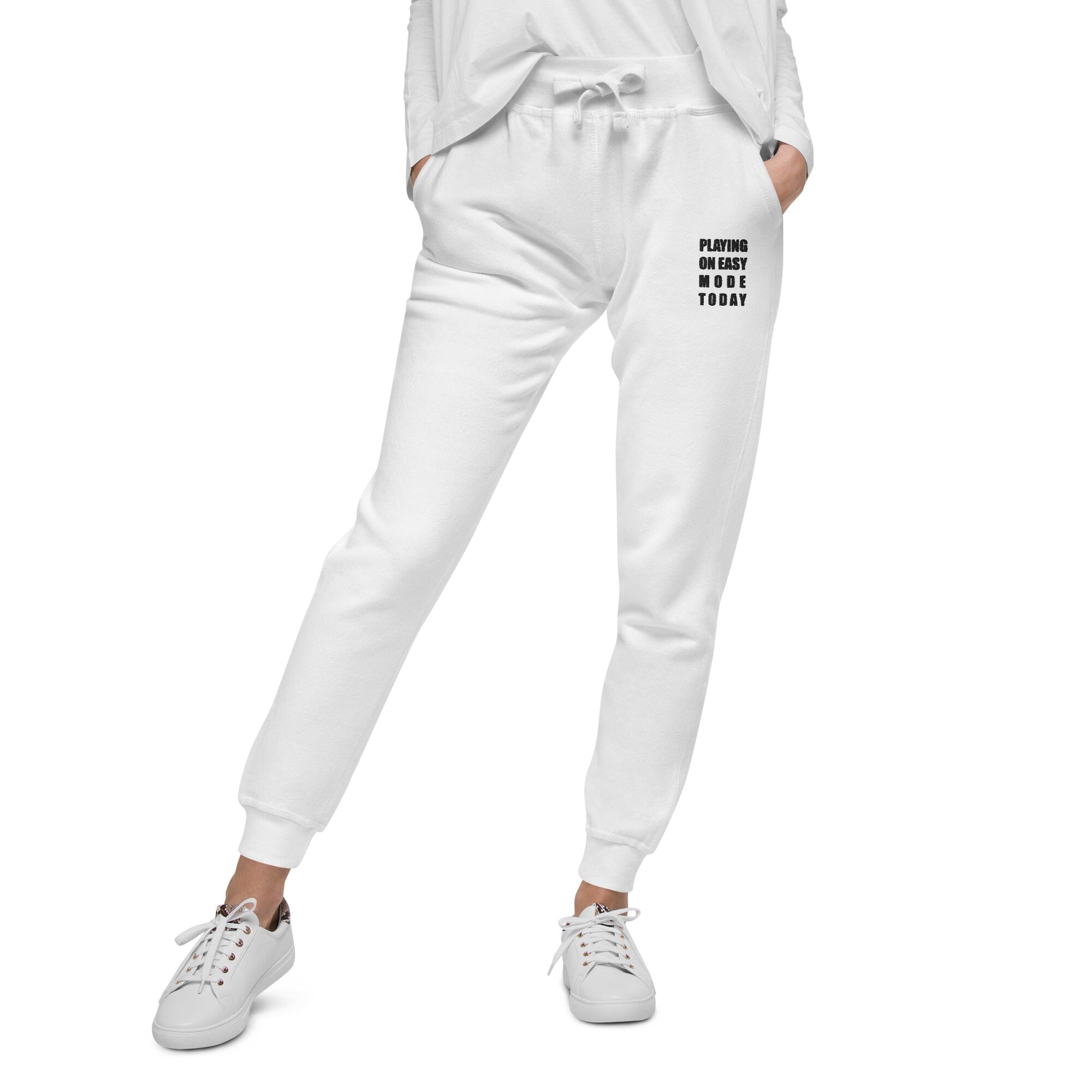 Playing on Easy Mode Today | Unisex fleece sweatpants | Gamer Affirmations Threads & Thistles Inventory
